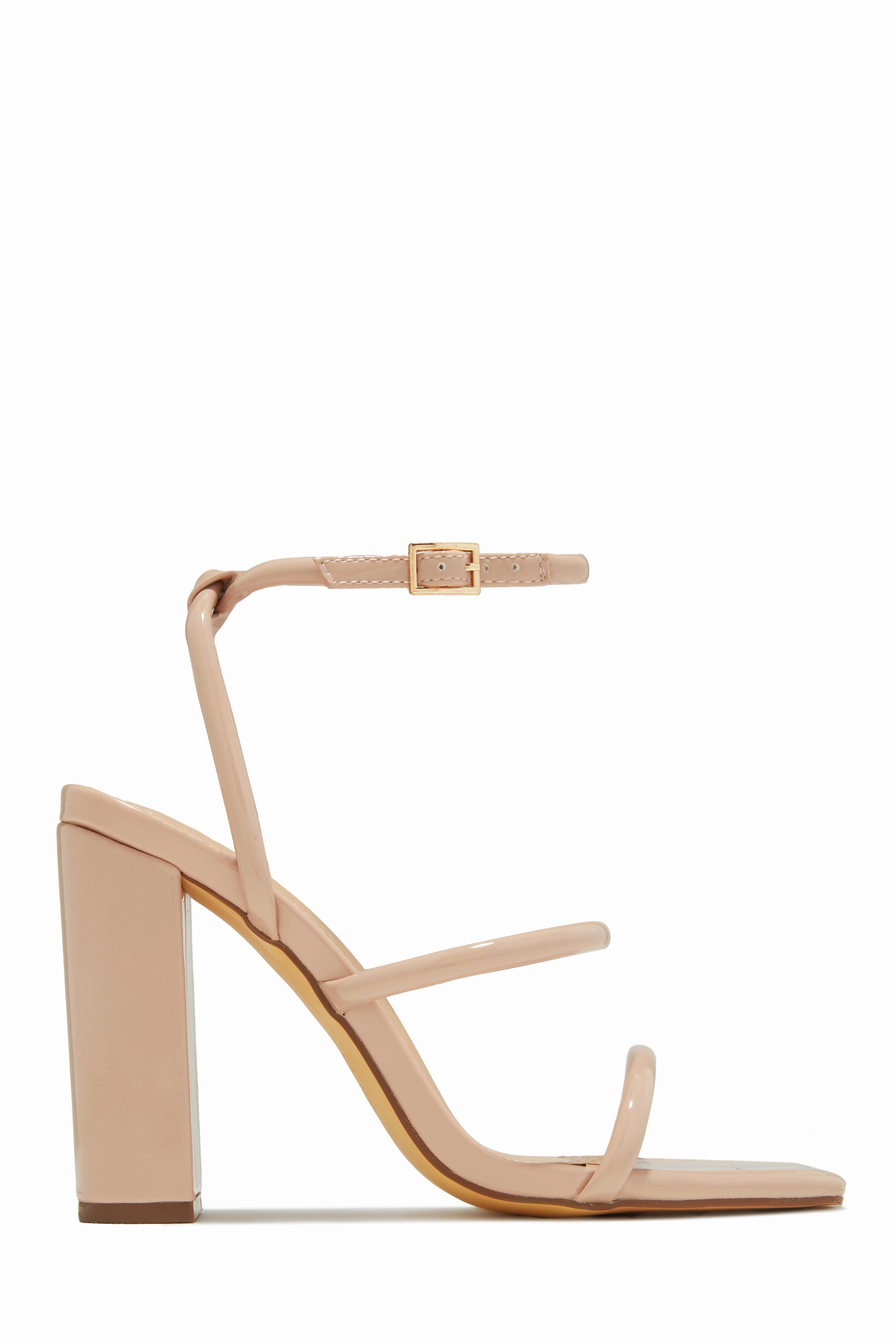Emalia Block Heels - Nude