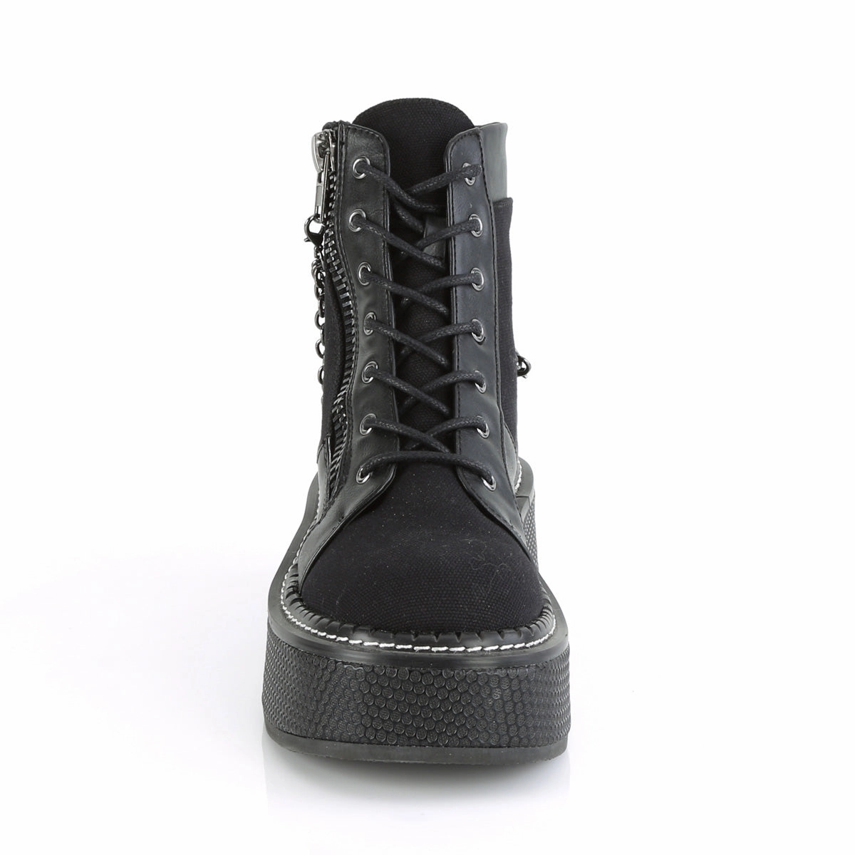 EMILY-114  Black Canvas-Vegan Leather