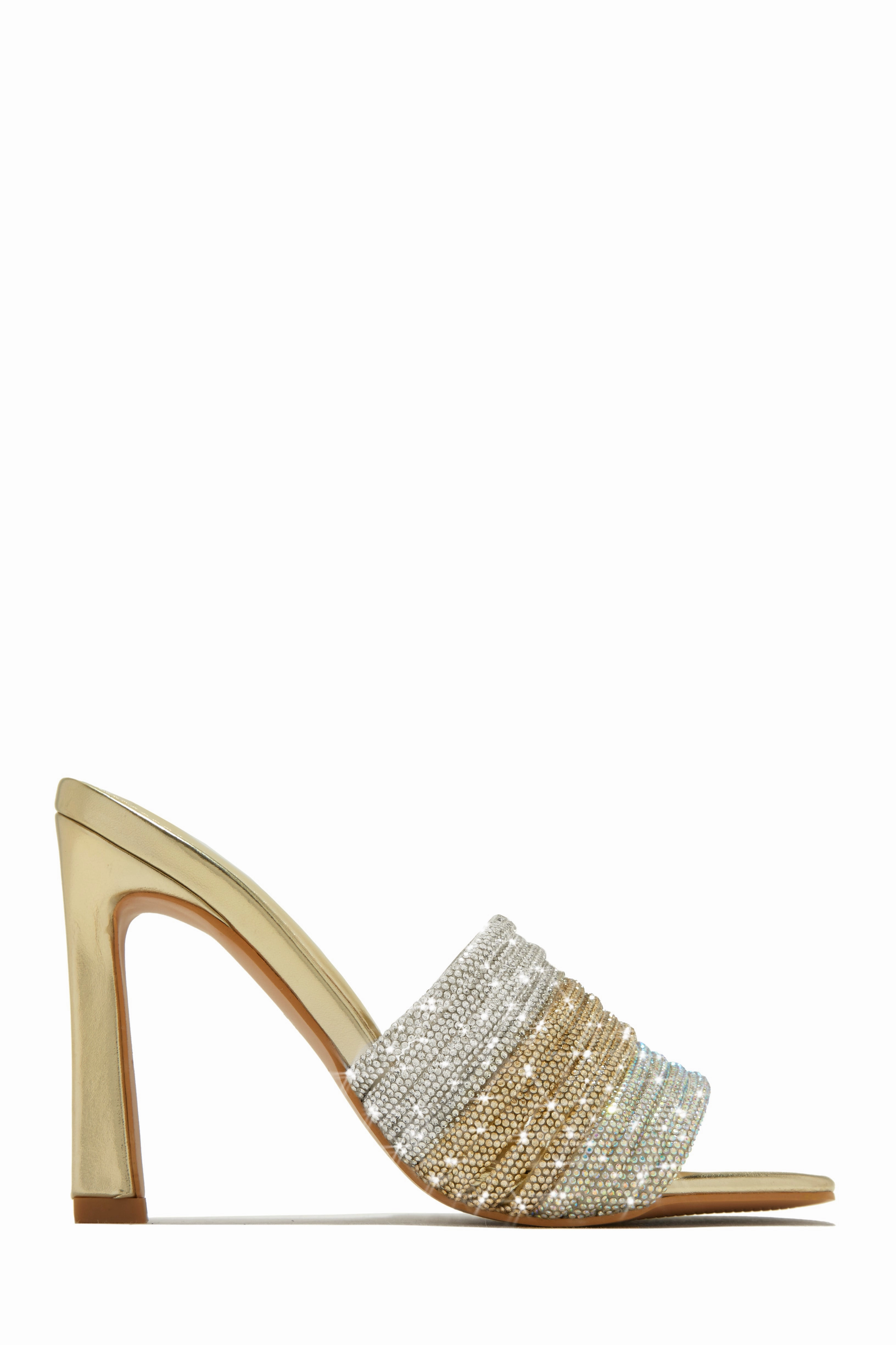 Feeling Myself Embellished High Heel Mules - Blue