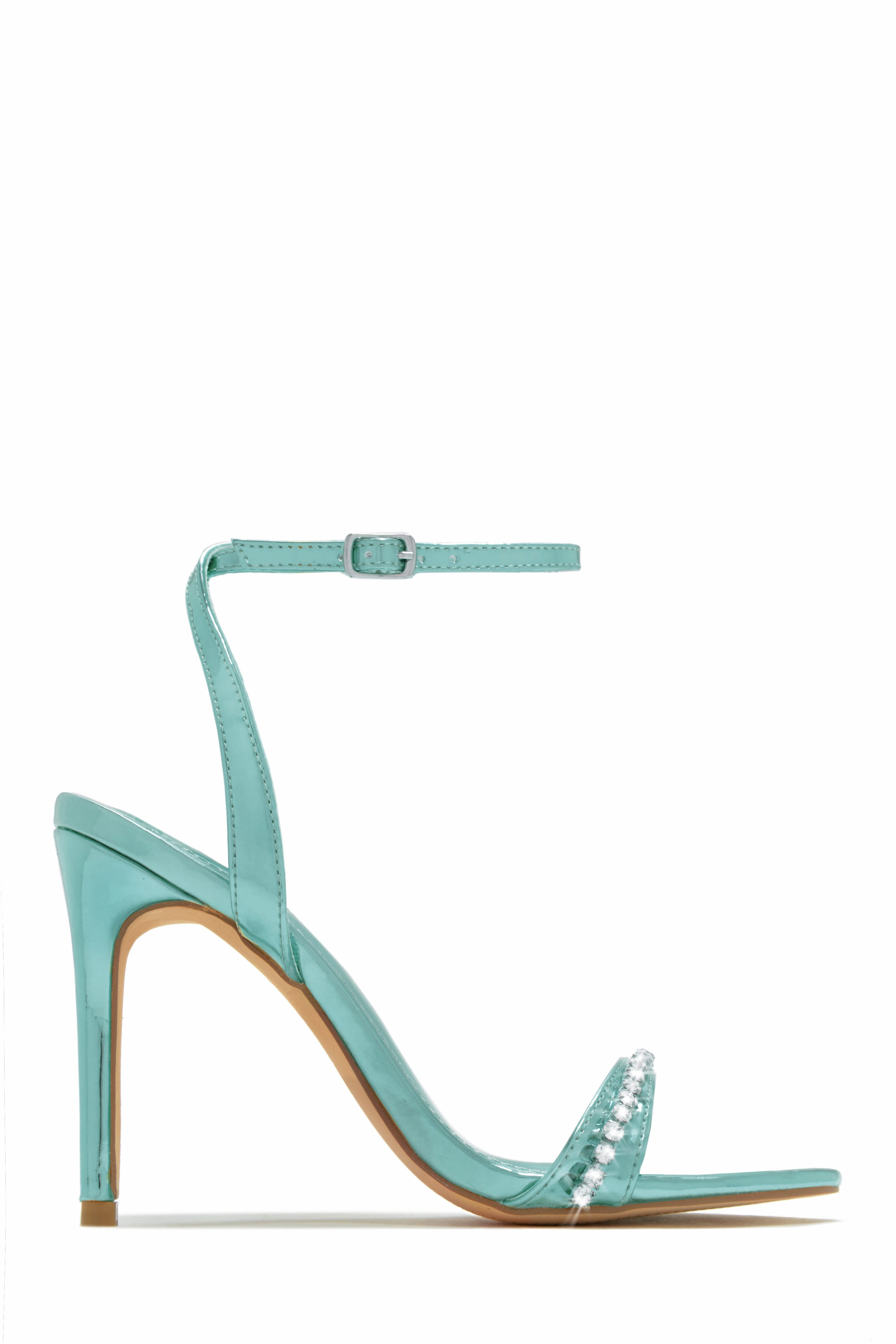 First Date Ankle Strap High Heels - White