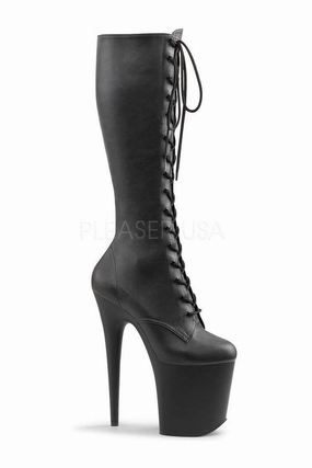 FLAMINGO-2023 Platform Boot  | Black Faux Leather
