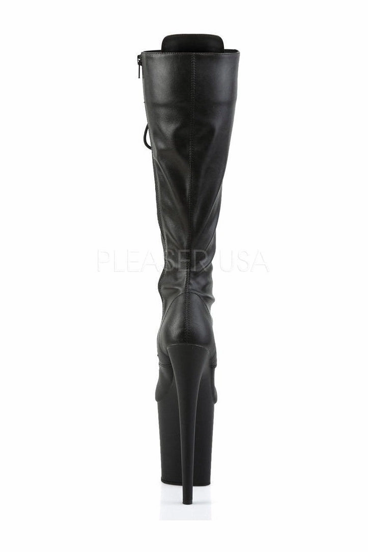 FLAMINGO-2023 Platform Boot  | Black Faux Leather