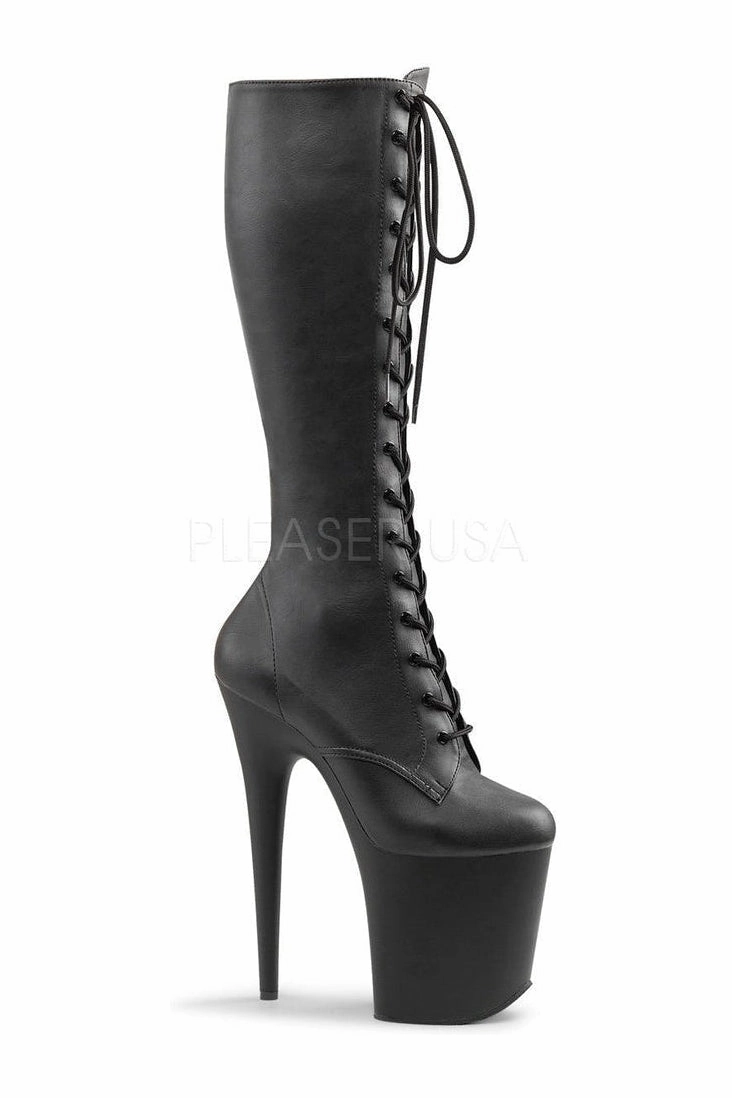 FLAMINGO-2023 Platform Boot  | Black Faux Leather