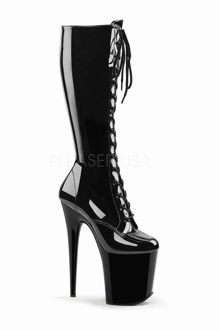 FLAMINGO-2023 Platform Boot  | Black Patent