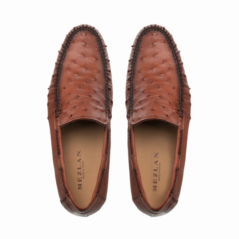Genuine Ostrich Moccasin Slip On
