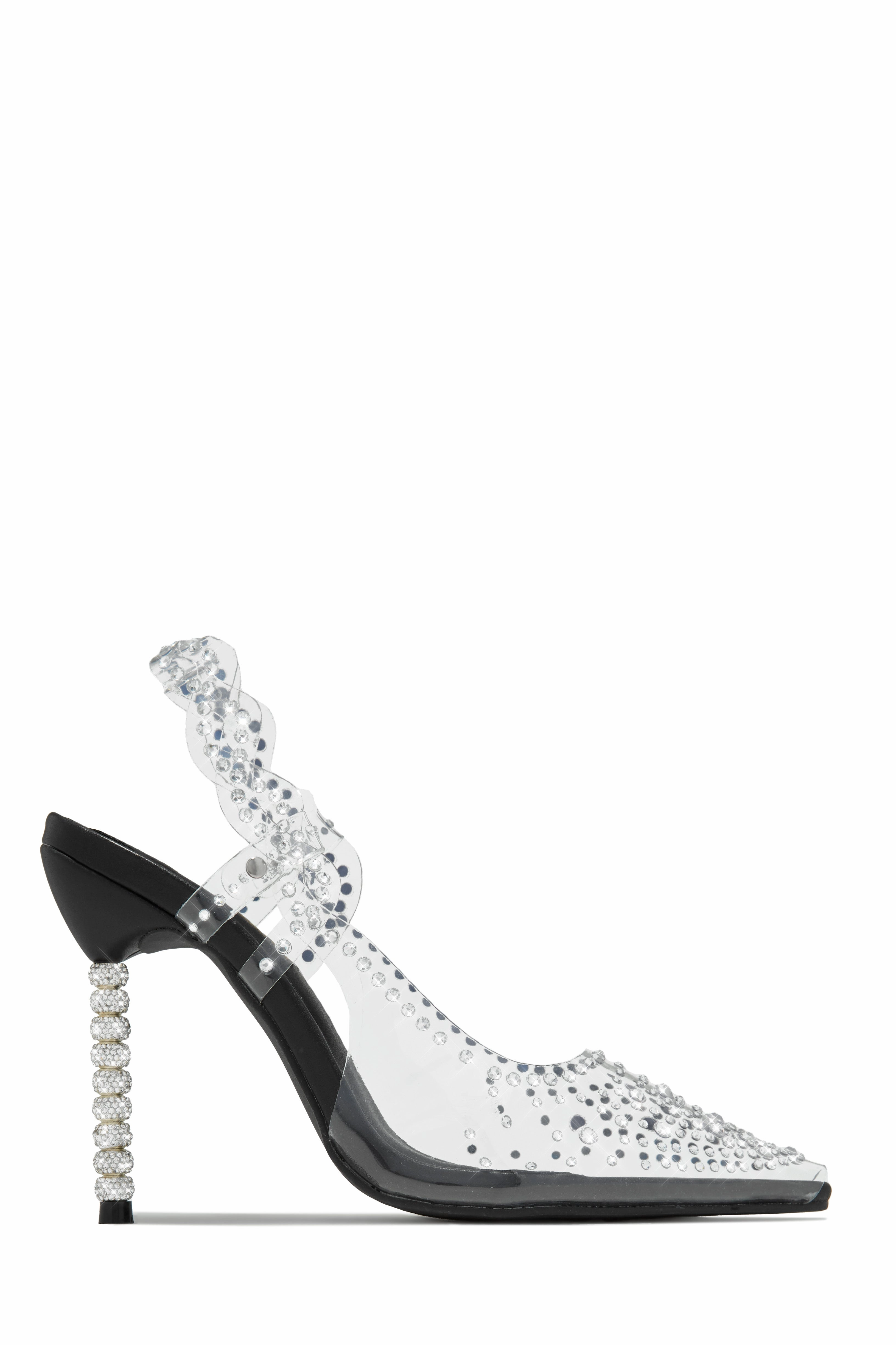 Gianella Embellished Slingback Pump Heels - Black