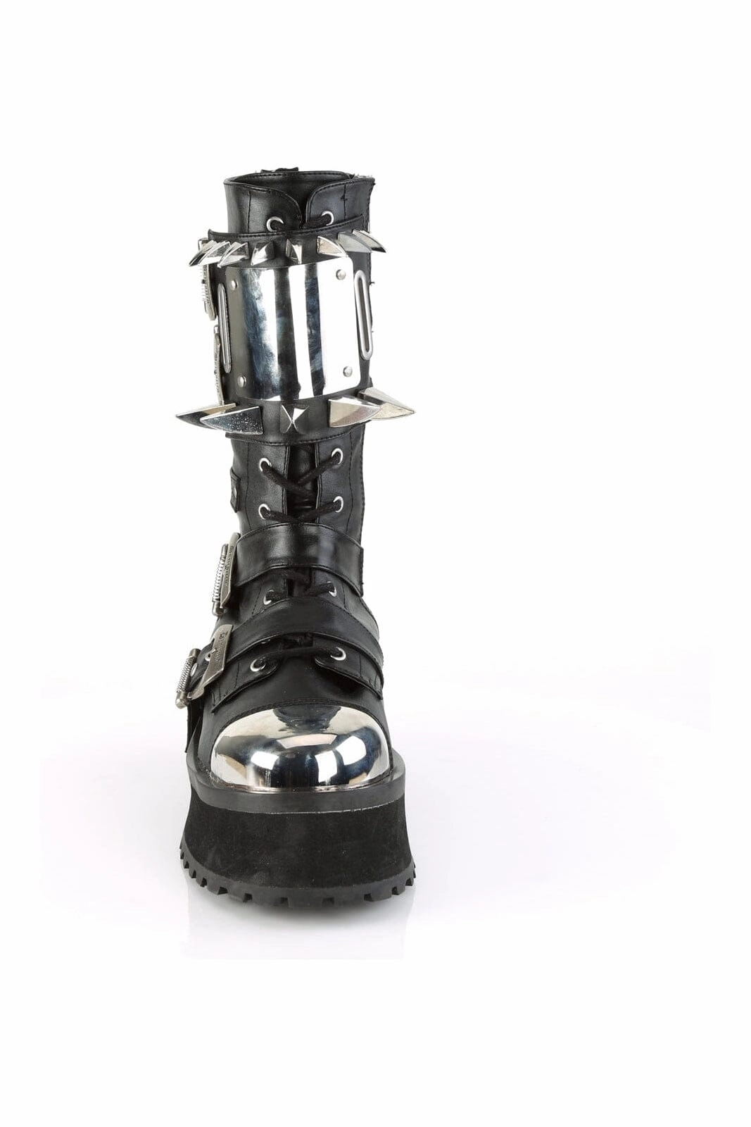 GRAVEDIGGER-250 Black Vegan Leather Knee Boot