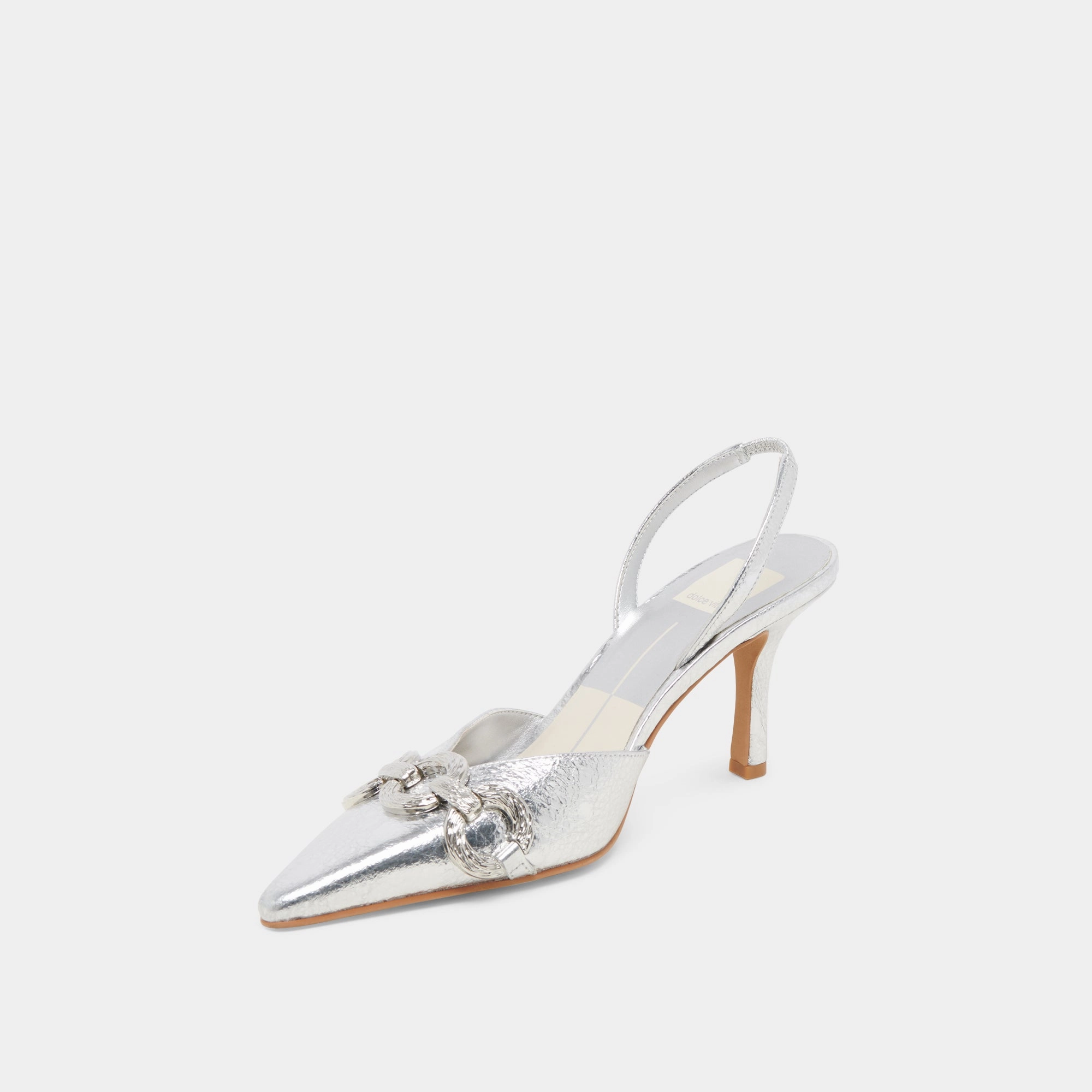 HAYLEE HEELS SILVER DISTRESSED LEATHER