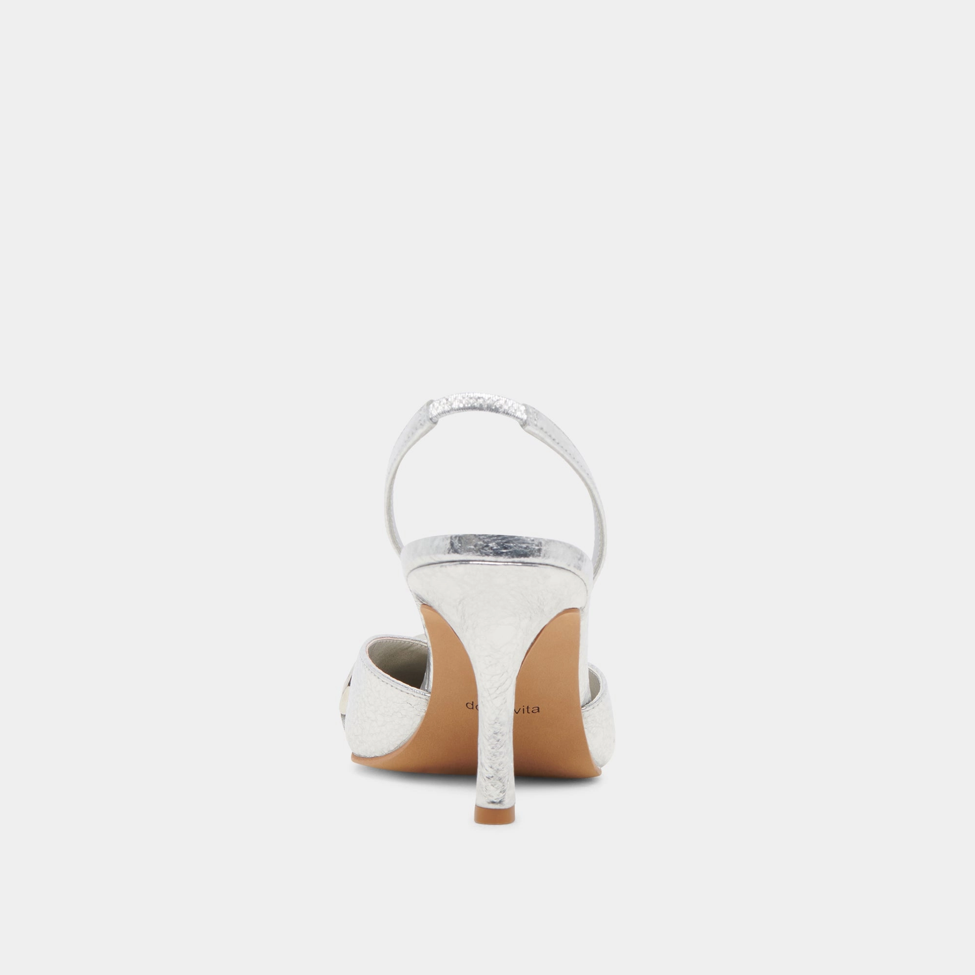 HAYLEE HEELS SILVER DISTRESSED LEATHER