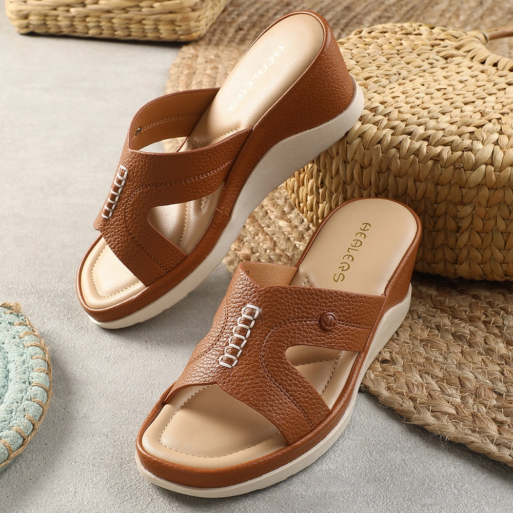 Healers Tan Casual Sandal For Women S172-02 By Liberty