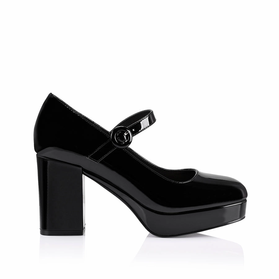 Hennessy Mary Jane Platforms - Black Patent