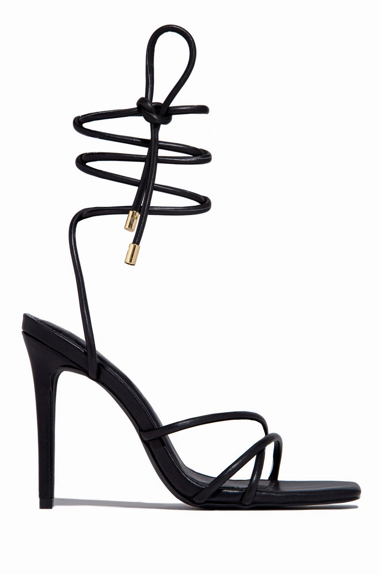 Holly Lace Up Strappy Heels - Nude