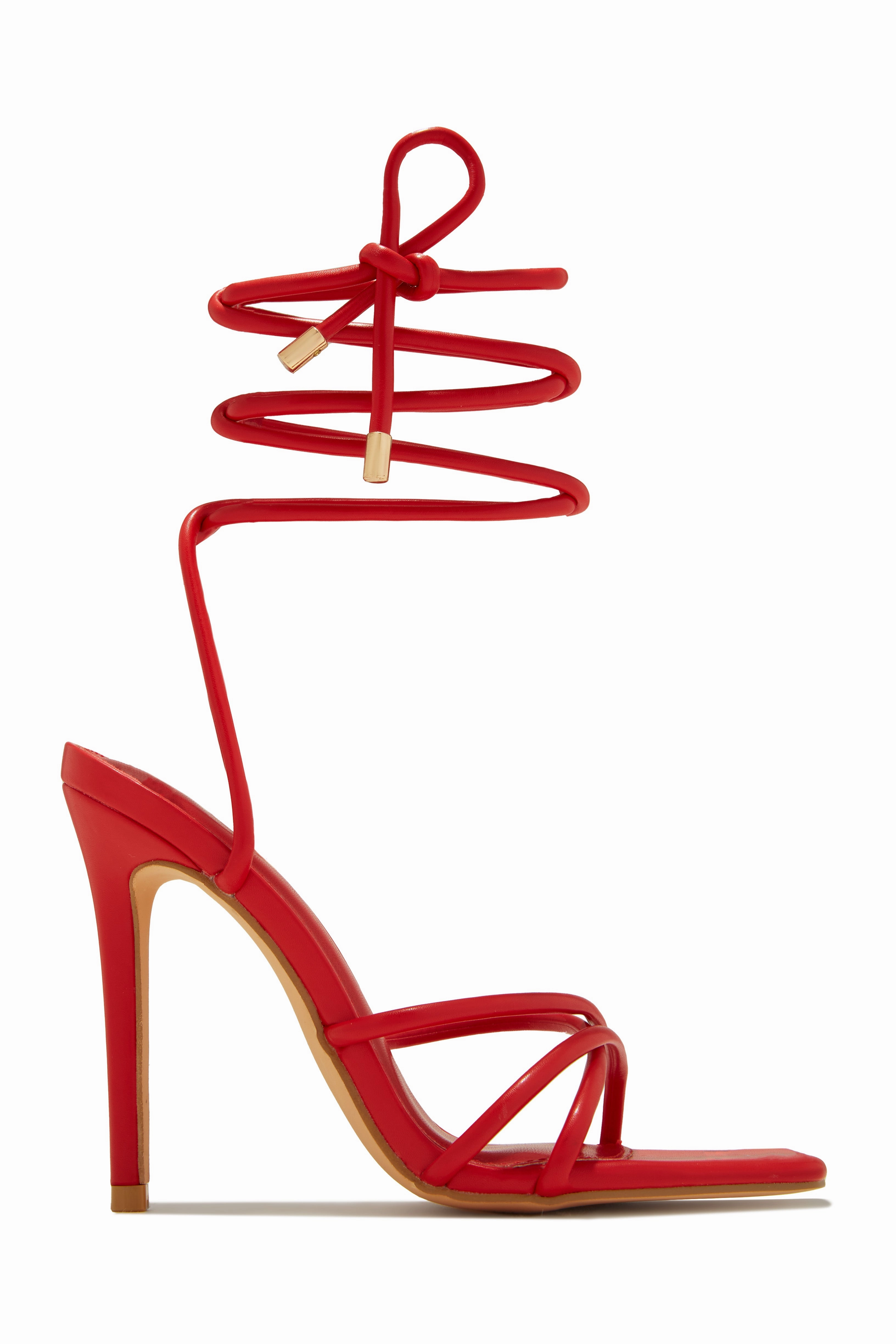 Holly Lace Up Strappy Heels - Nude