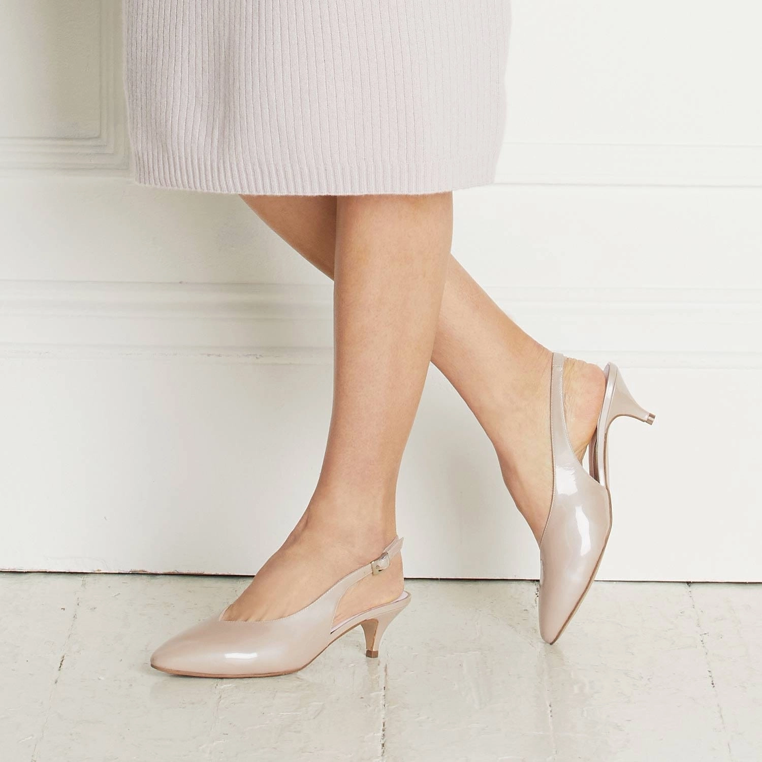 India: Pale Taupe Patent Leather