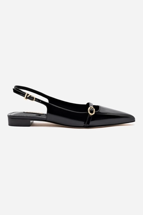 Ines Flat In Black Patent Leather
