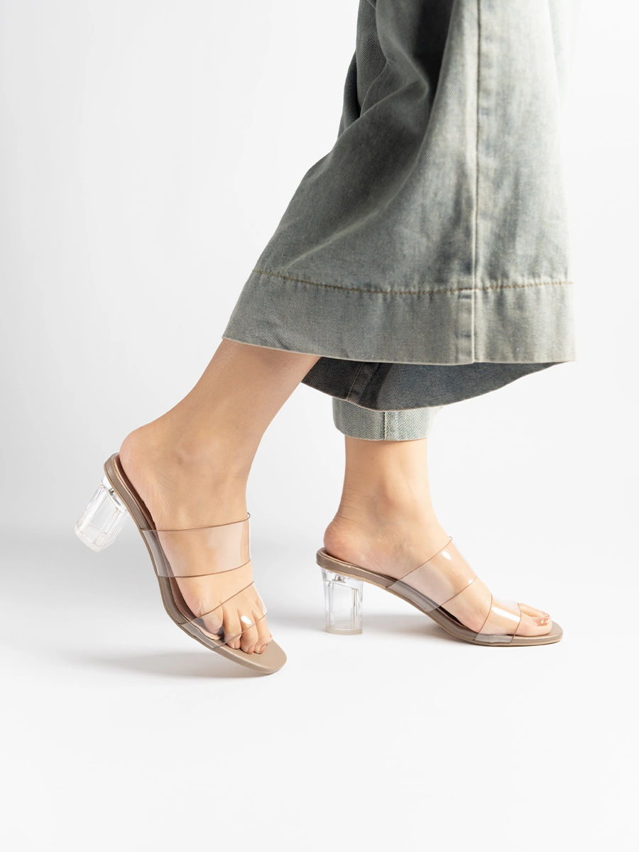 Jade Transparent Strap Sandals