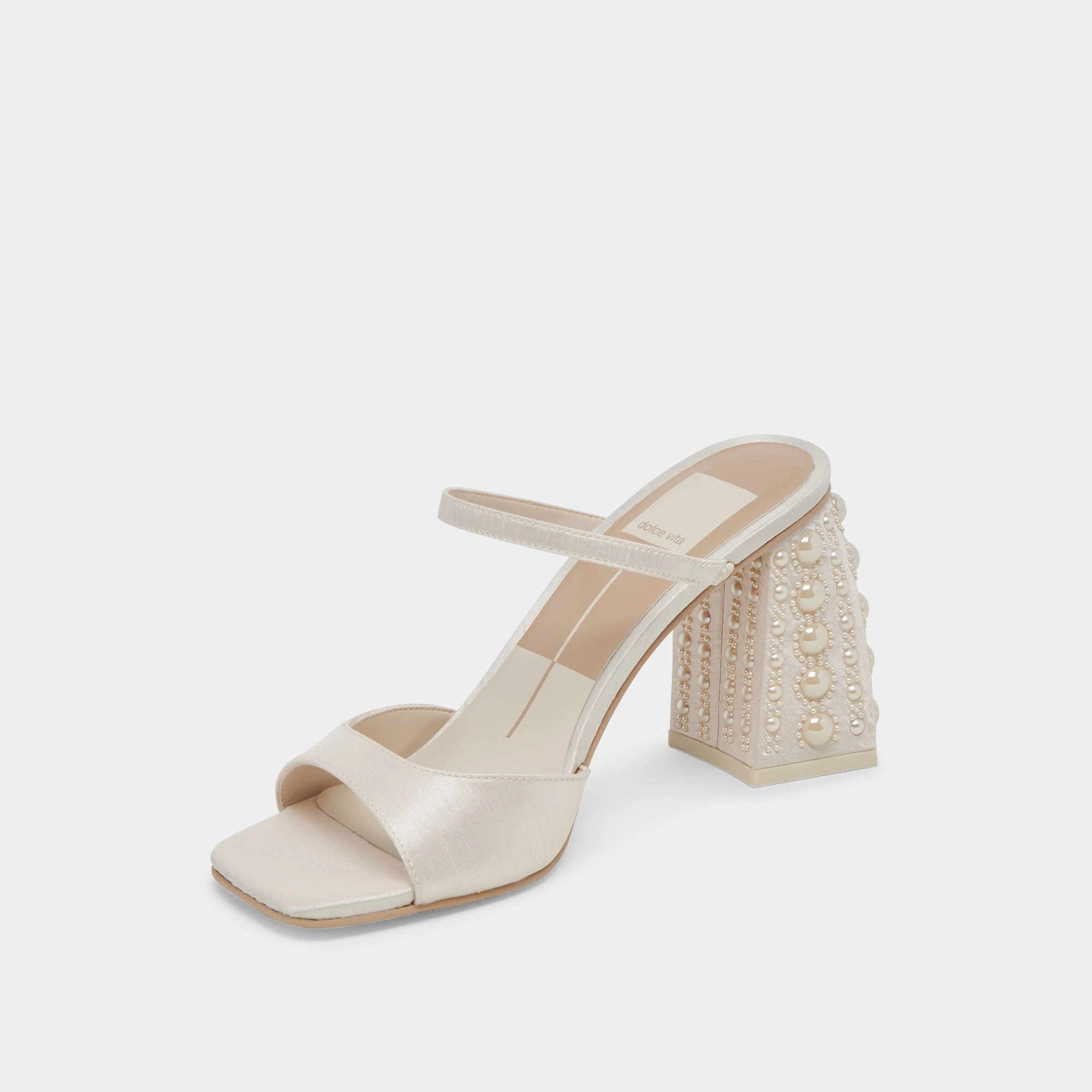 JEMMY PEARL HEELS VANILLA SILK