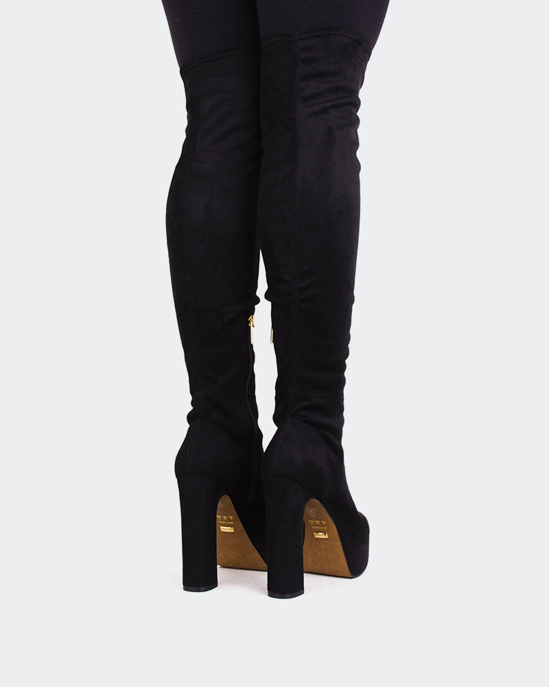 Kalaf Black Suede Stretch