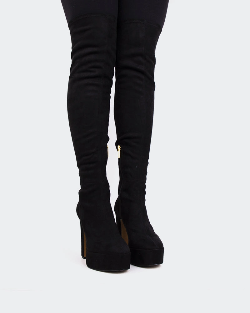 Kalaf Black Suede Stretch