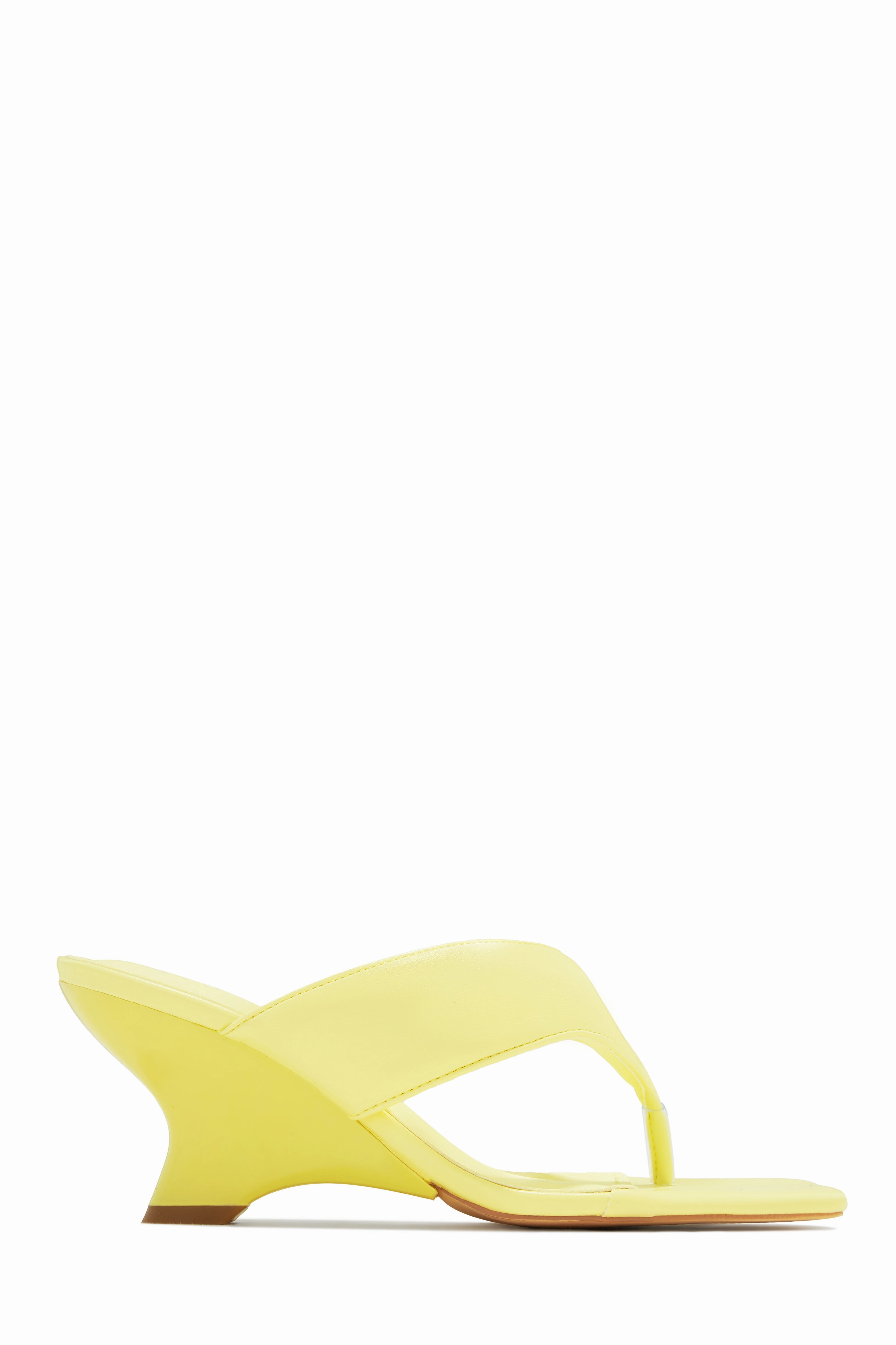 Kaline Thong Strap Mule Heels - Yellow