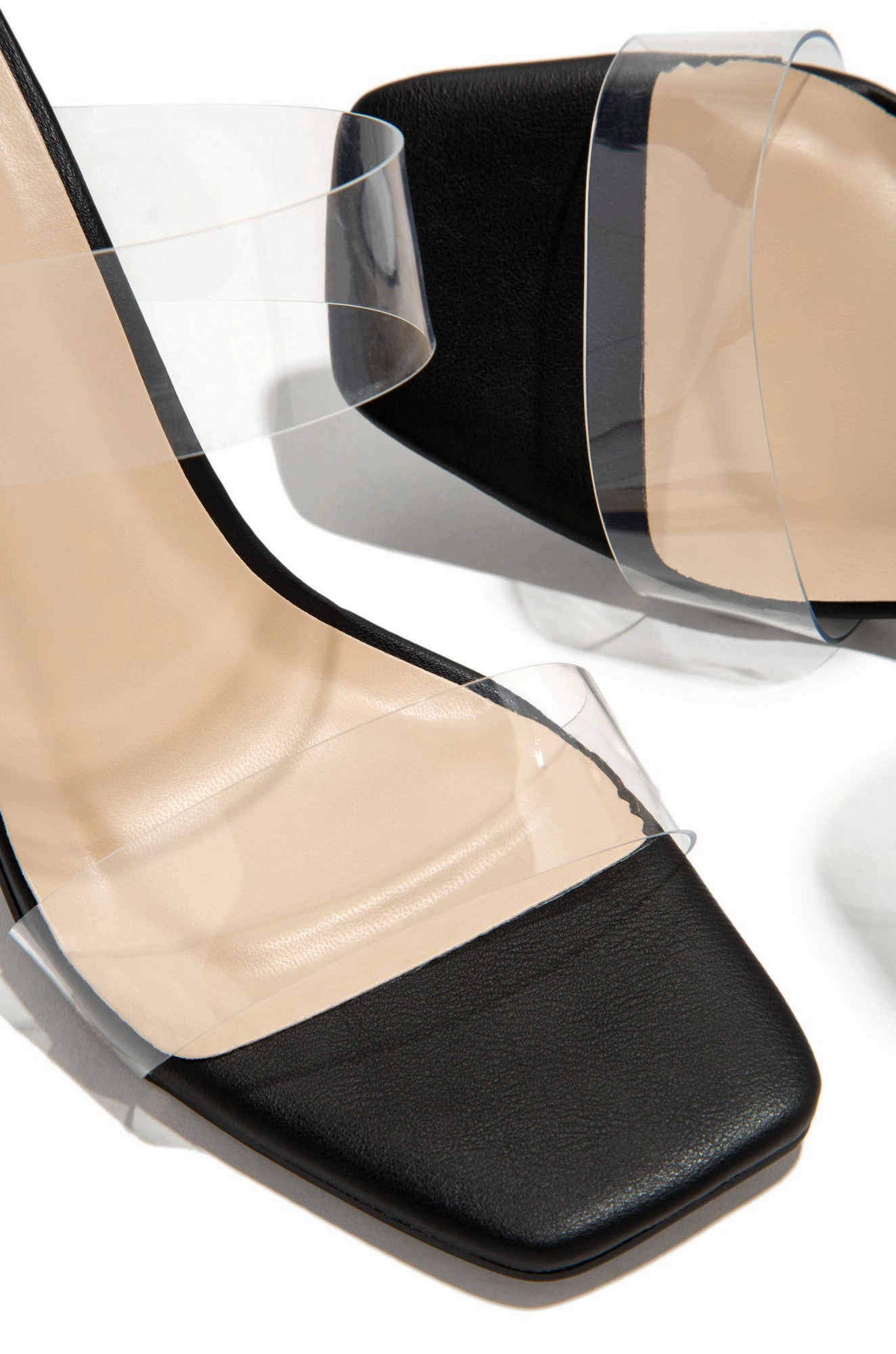 Karis Clear Strap Heels - Black