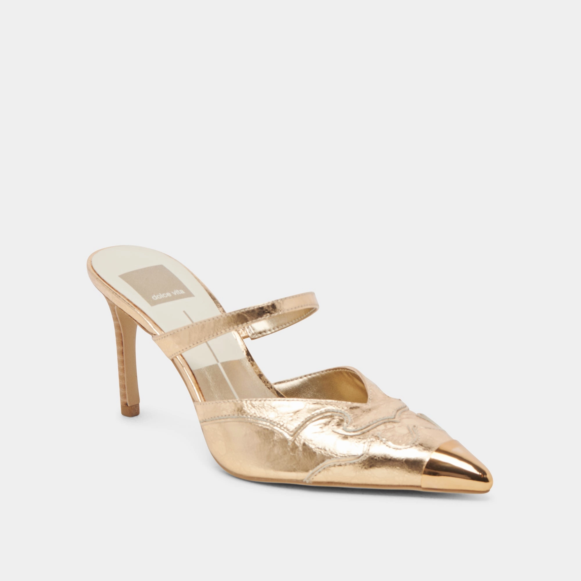 KLOVER HEELS GOLD DISTRESSED LEATHER