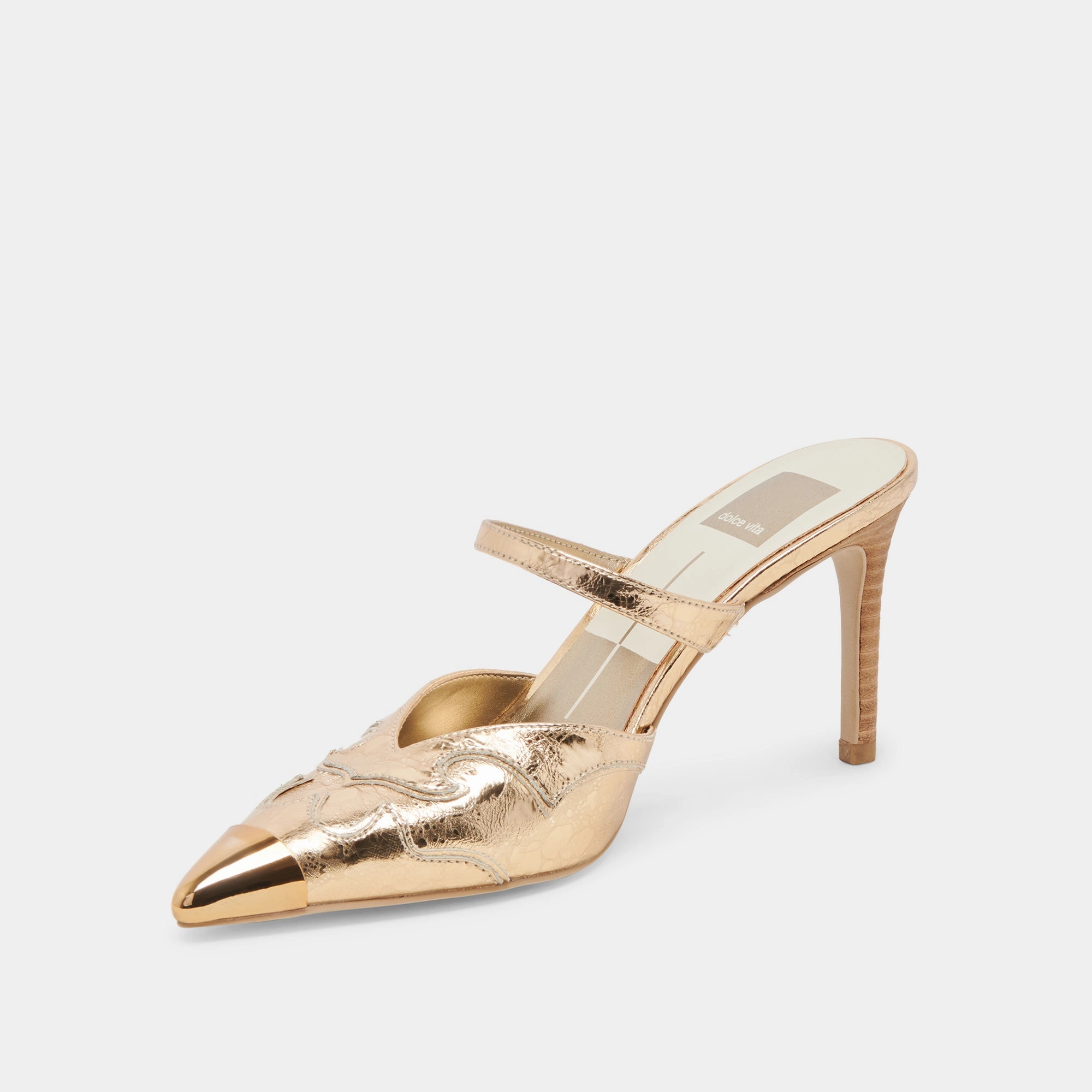 KLOVER HEELS GOLD DISTRESSED LEATHER