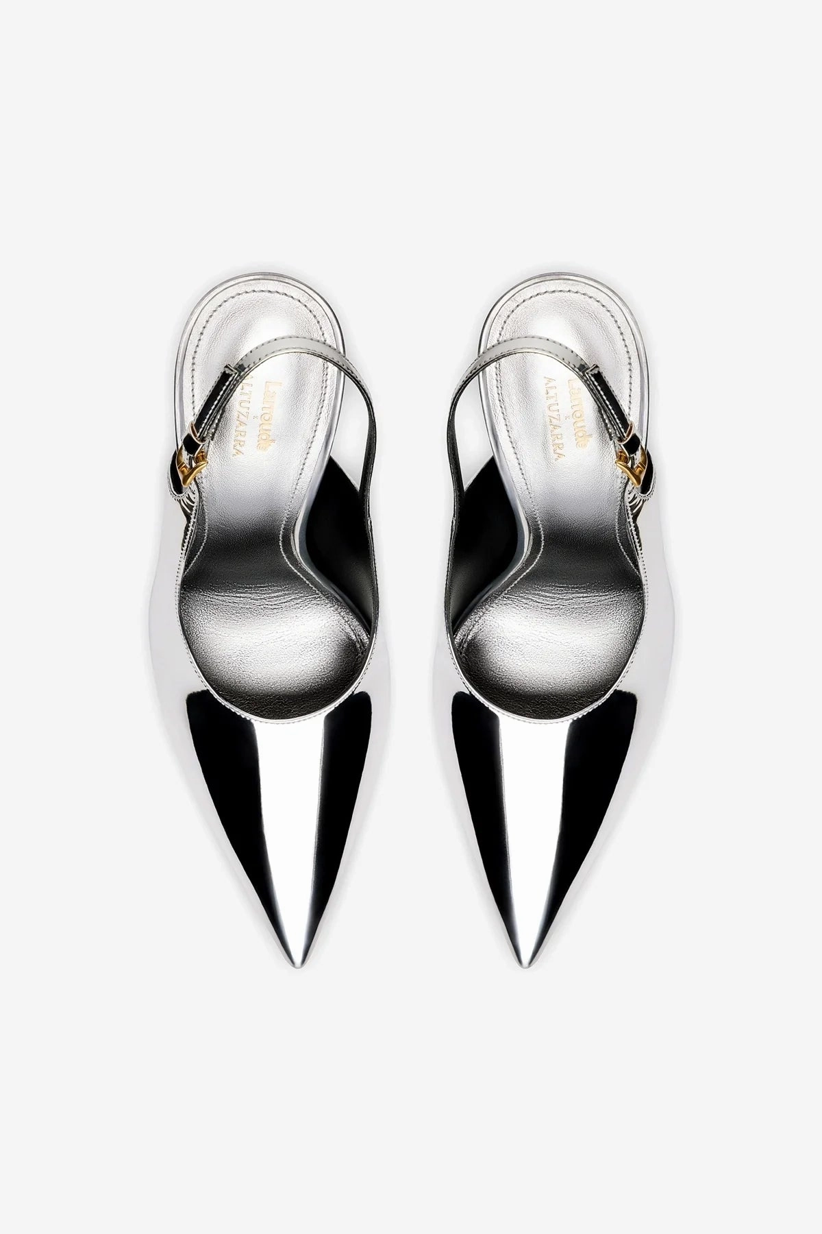 Larroudé x Altuzarra Pump In Silver Specchio