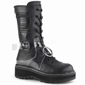 LILITH-271  Black Vegan Leather-Clear PVC