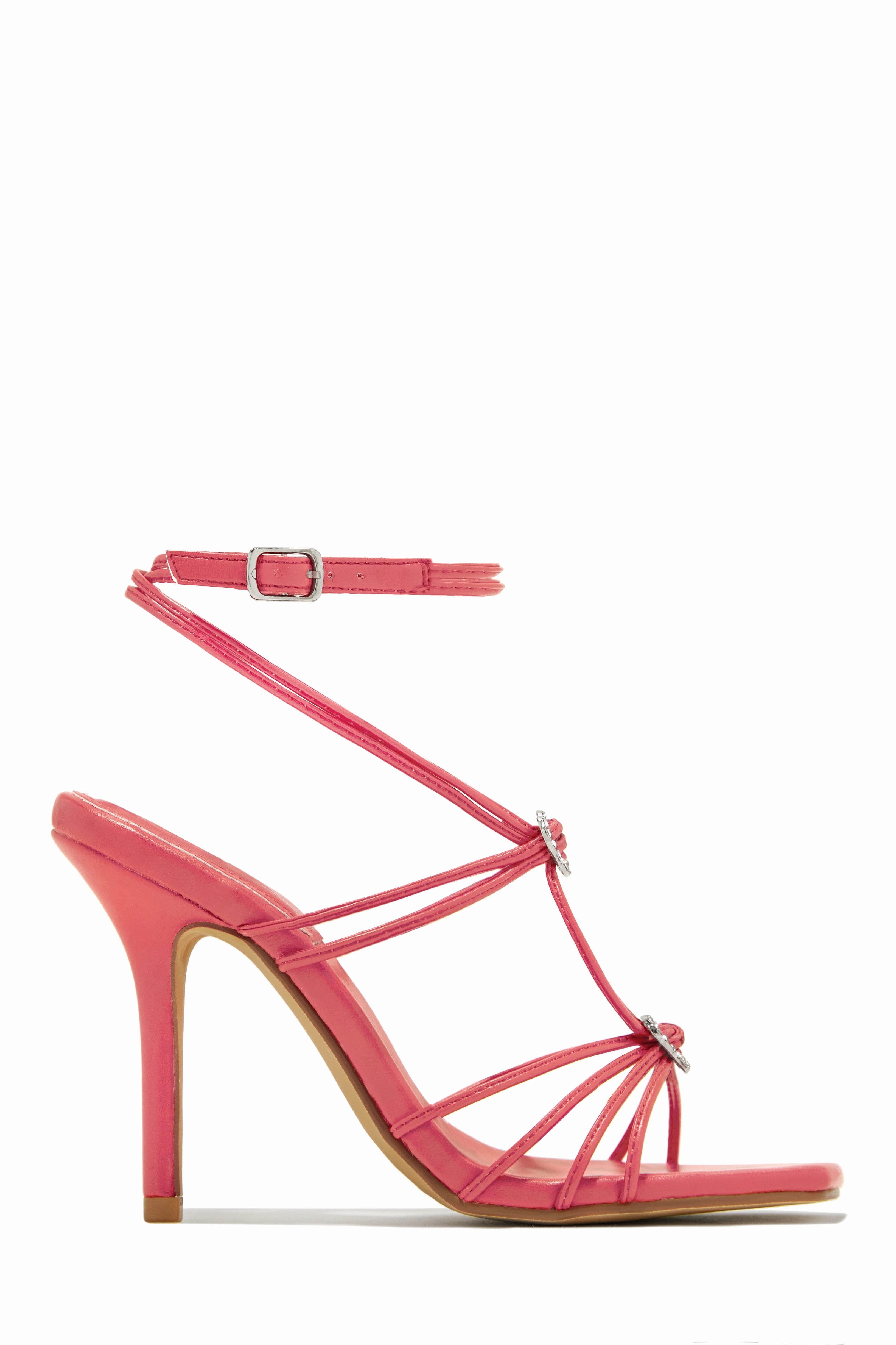Lovestruck Embellished Strappy High Heels - Black