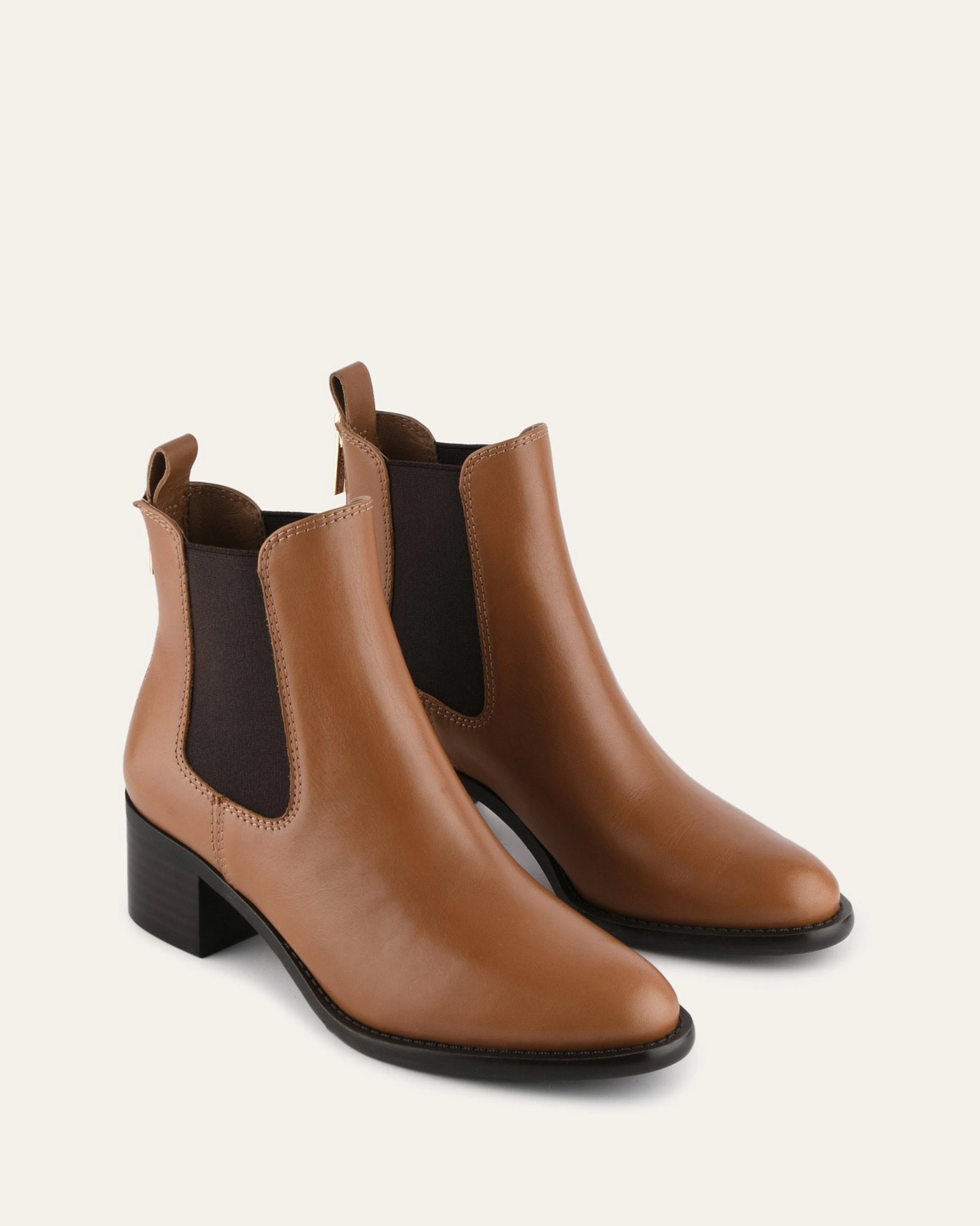 LUCAS MID ANKLE BOOTS DARK TAN LEATHER