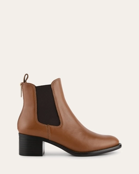 LUCAS MID ANKLE BOOTS DARK TAN LEATHER
