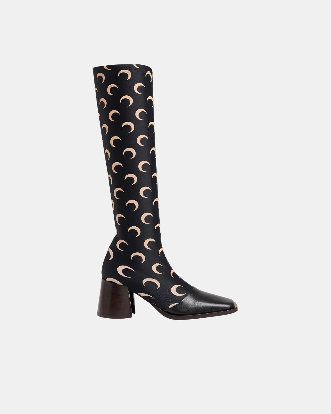 Marine Serre Regenerated All Over Moon Jersey Knee-High Boots