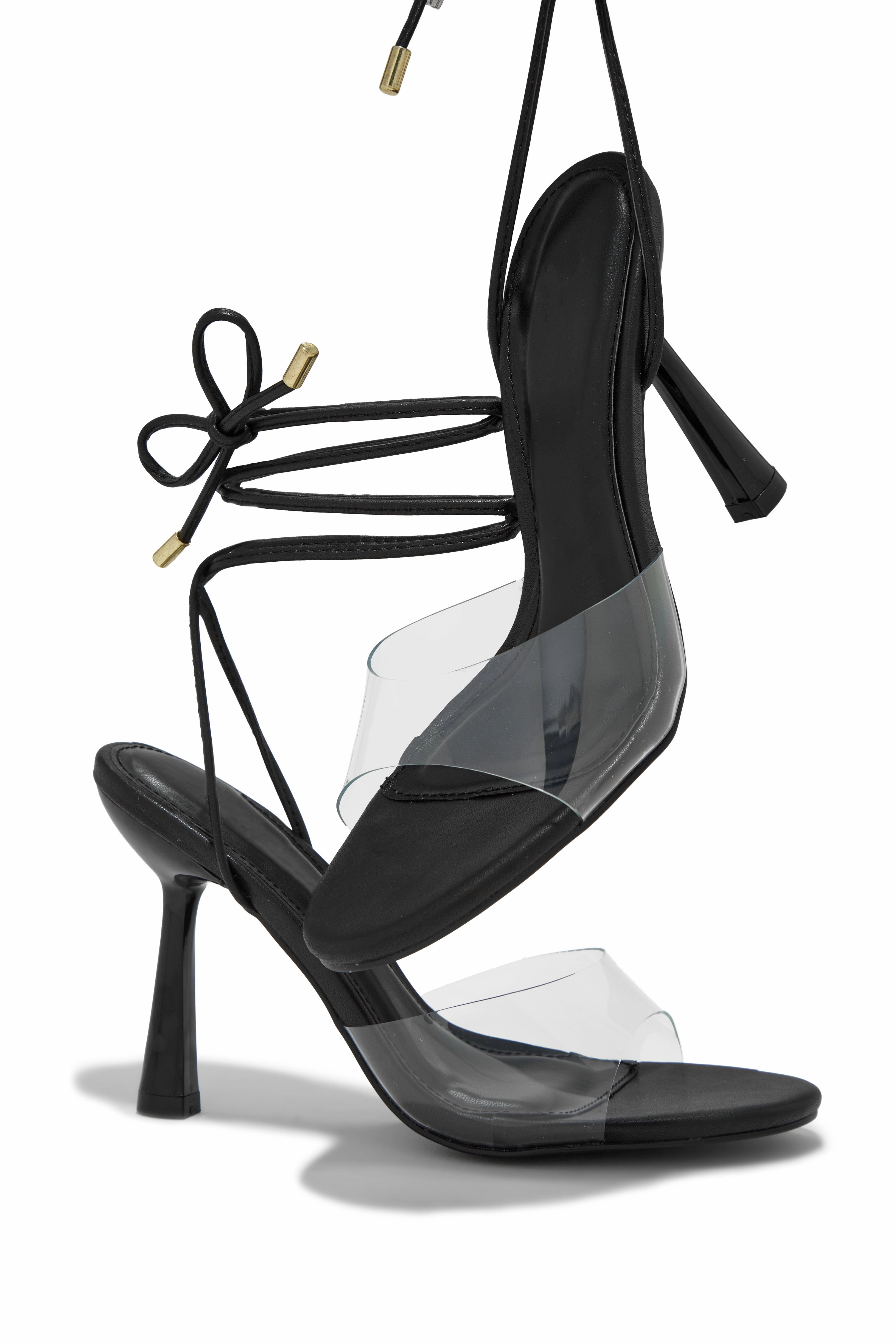 Miah Lace Up Heels - Black