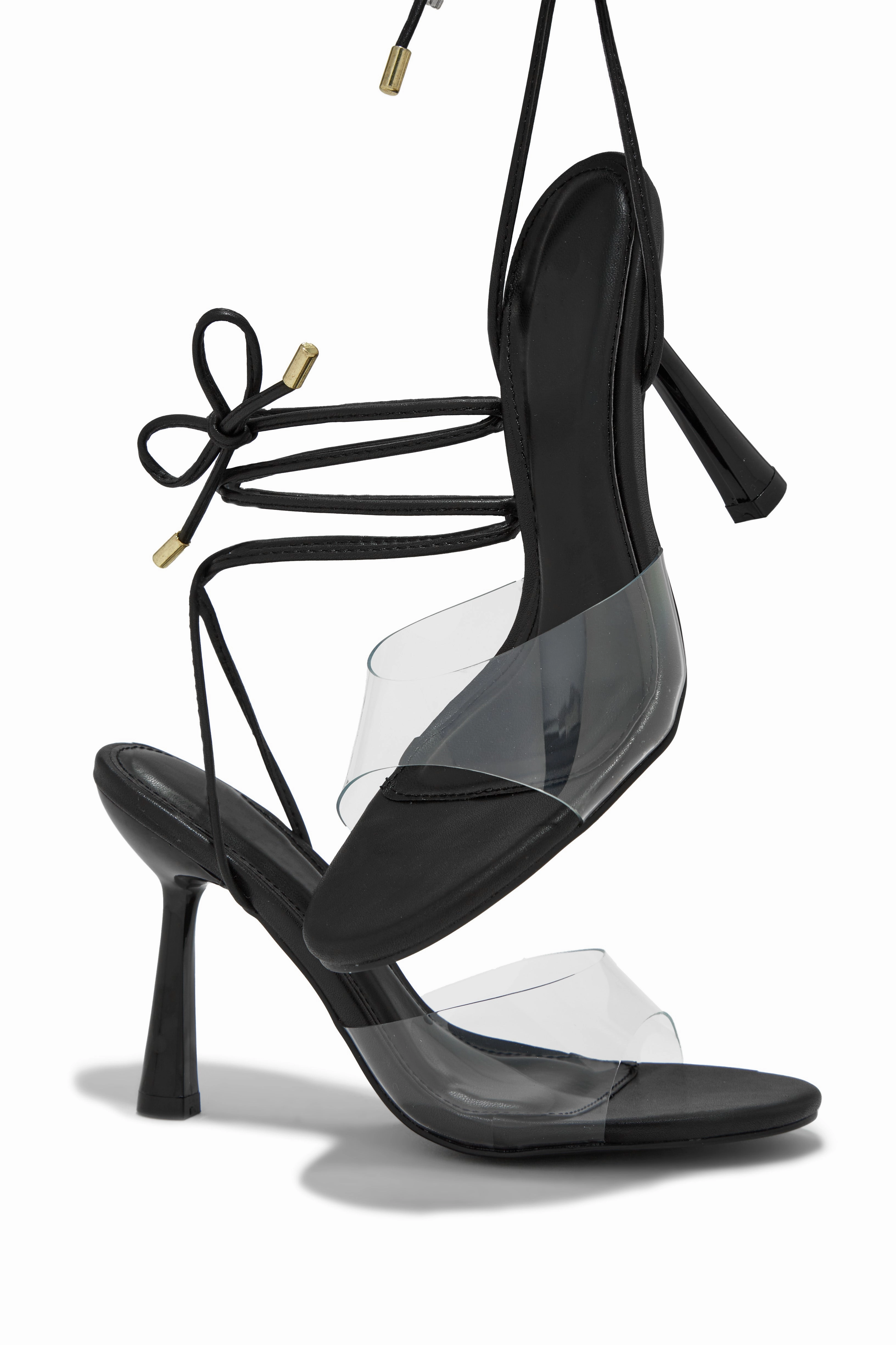Miah Lace Up Heels - Black