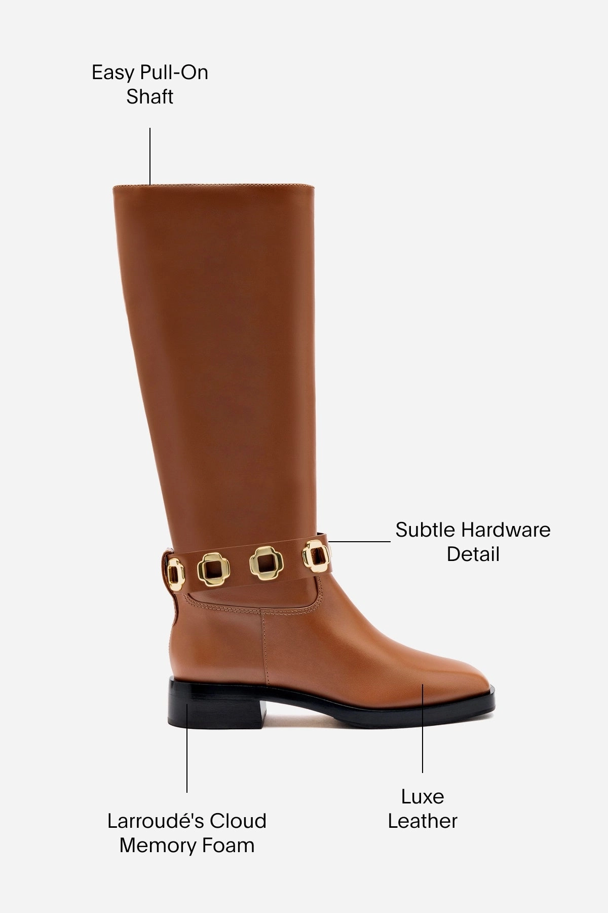 Milan Flat Boot In Caramel Leather