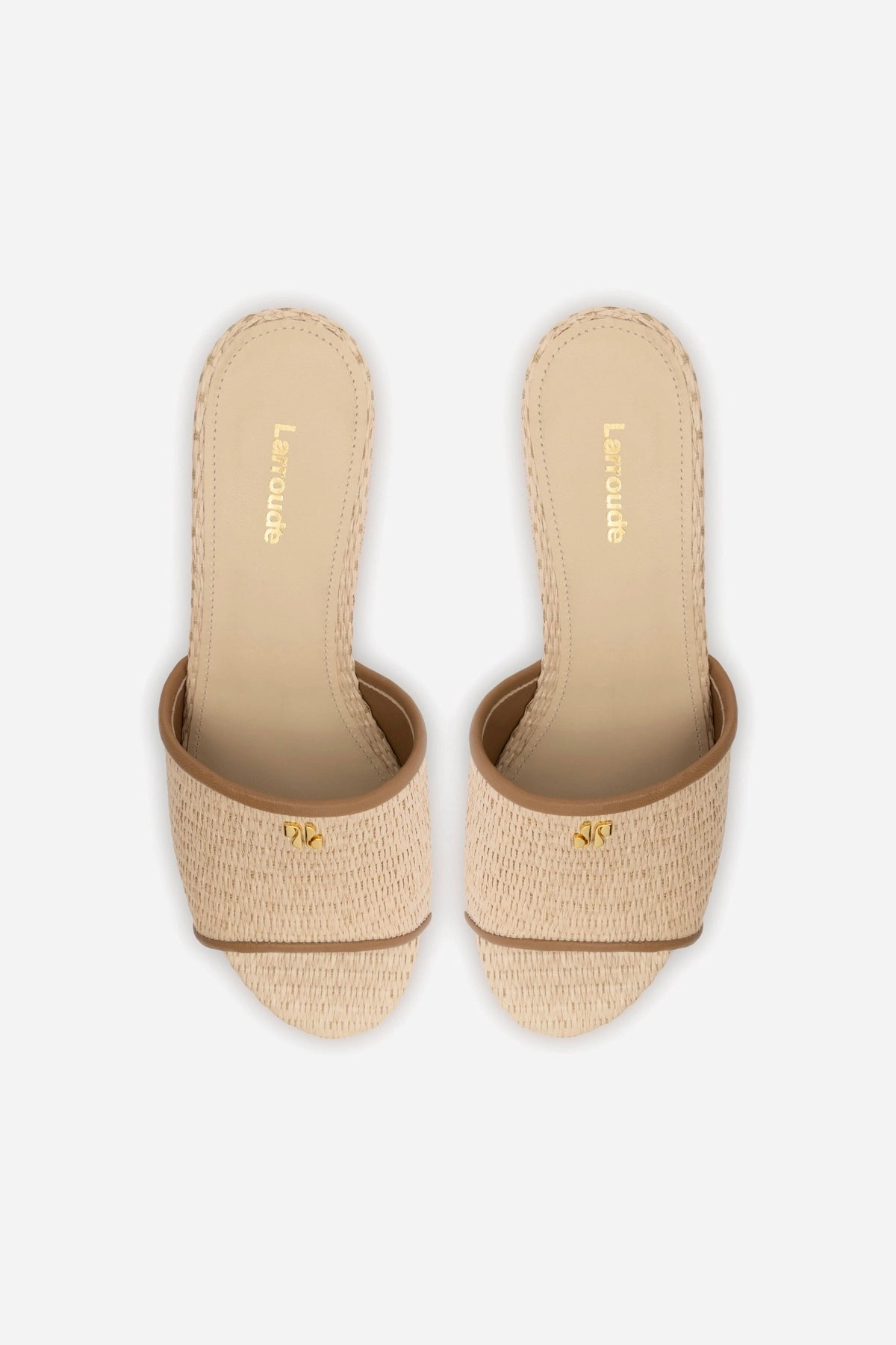 Miso Platform Sandal In Natural Raffia and Hazelnut Trimming