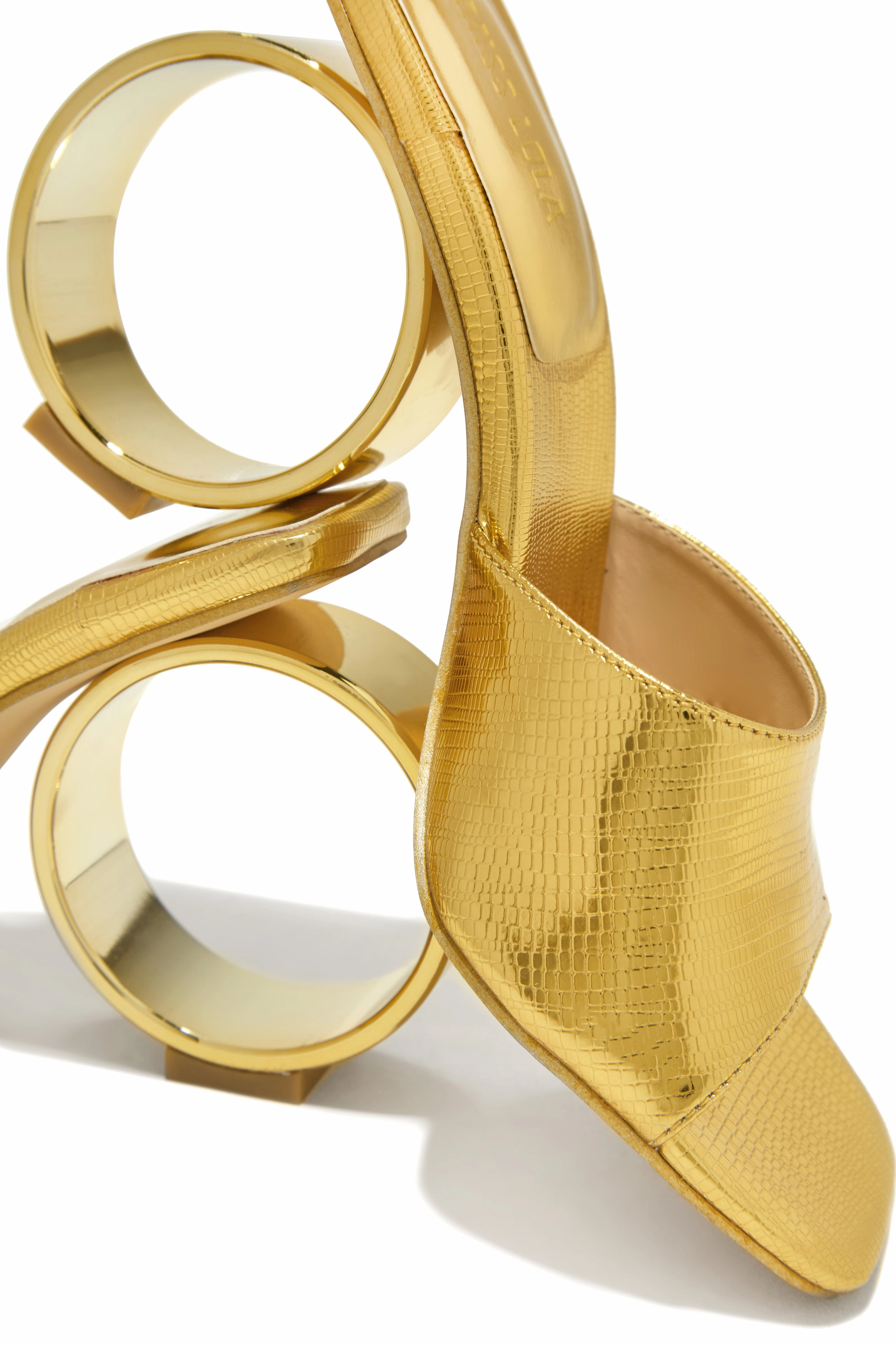Naomi Sphere Heel Mules - Gold