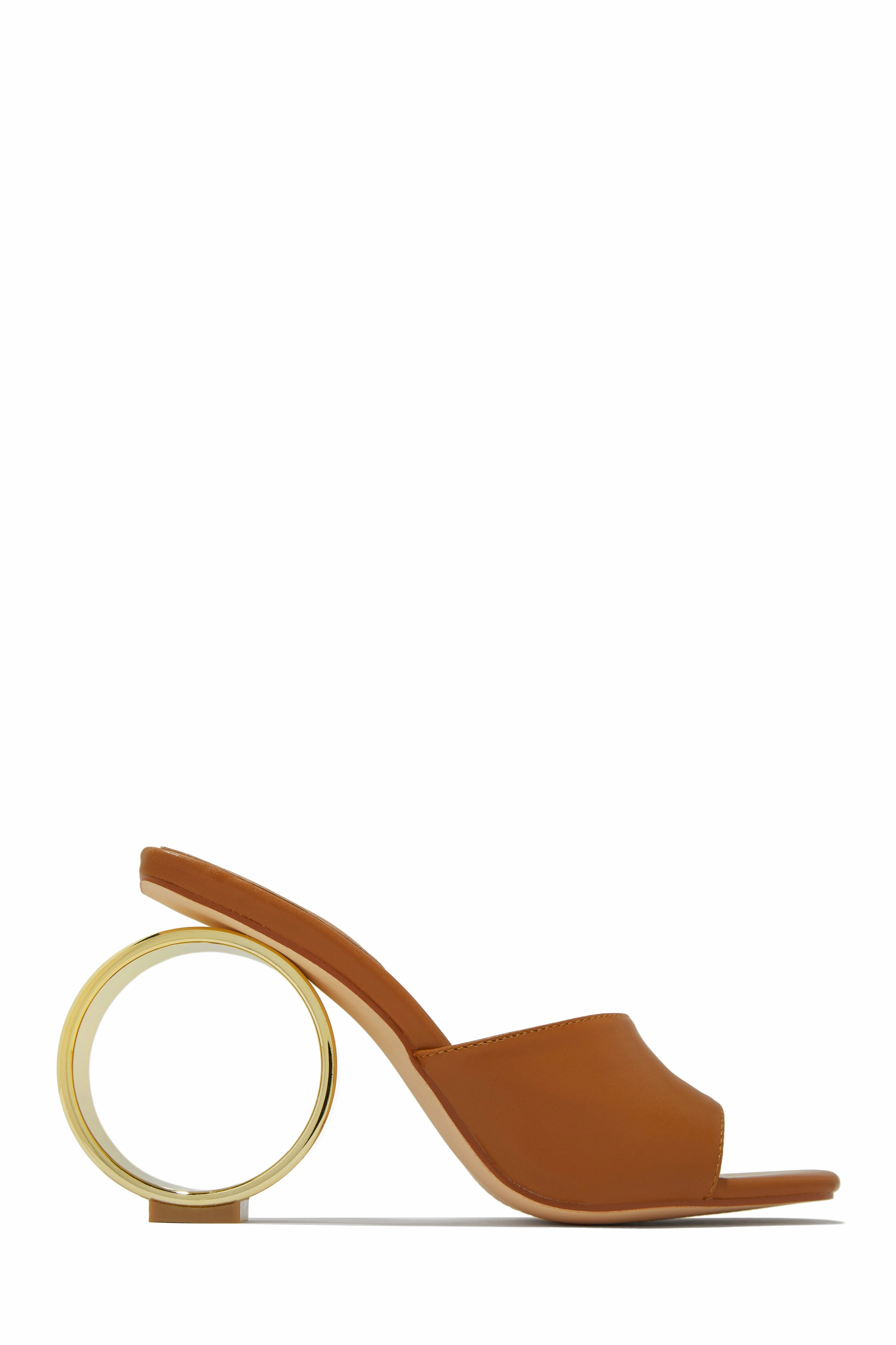 Naomi Sphere Heel Mules - Tan