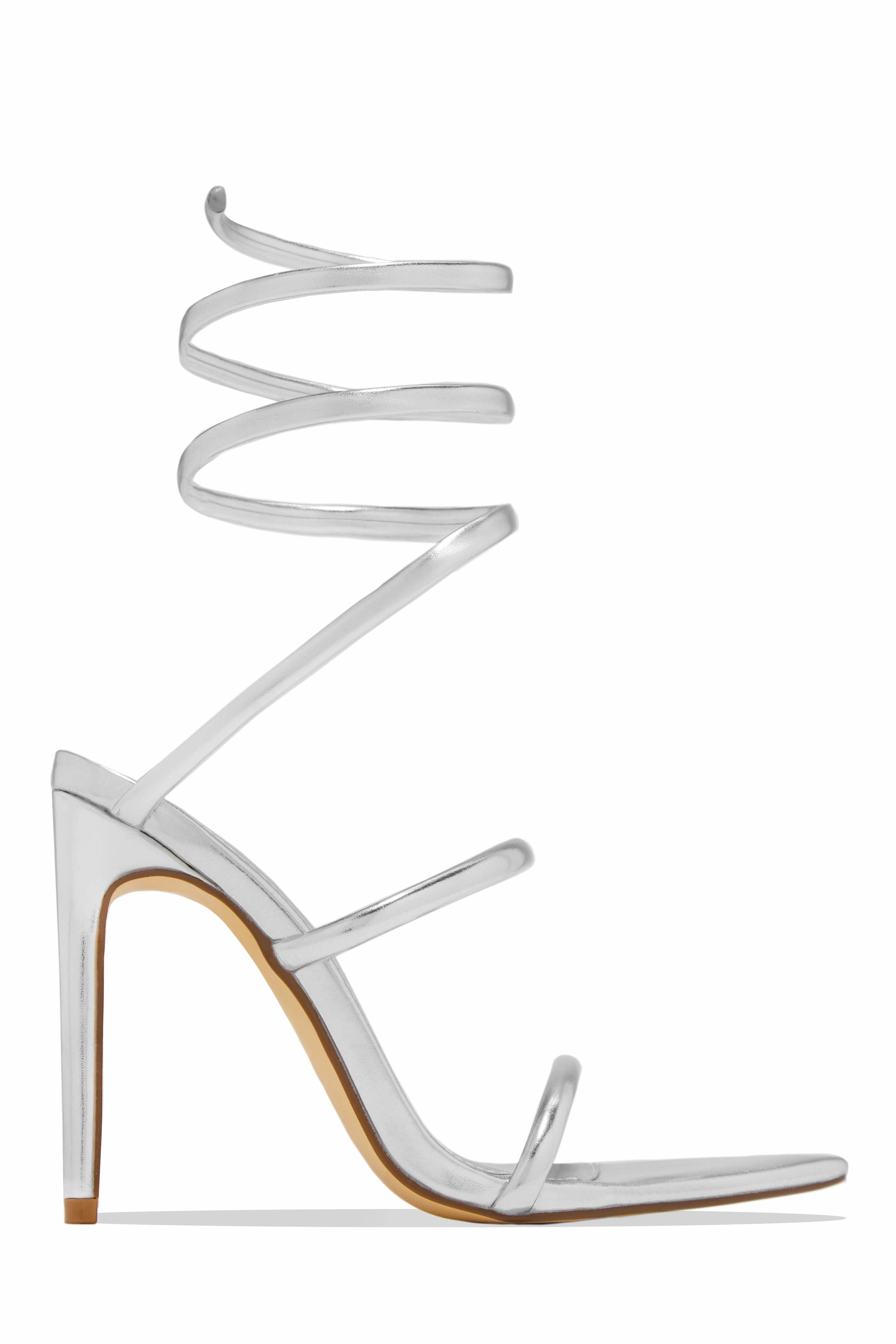Nathalie Around The Ankle Coil High Heels - Black