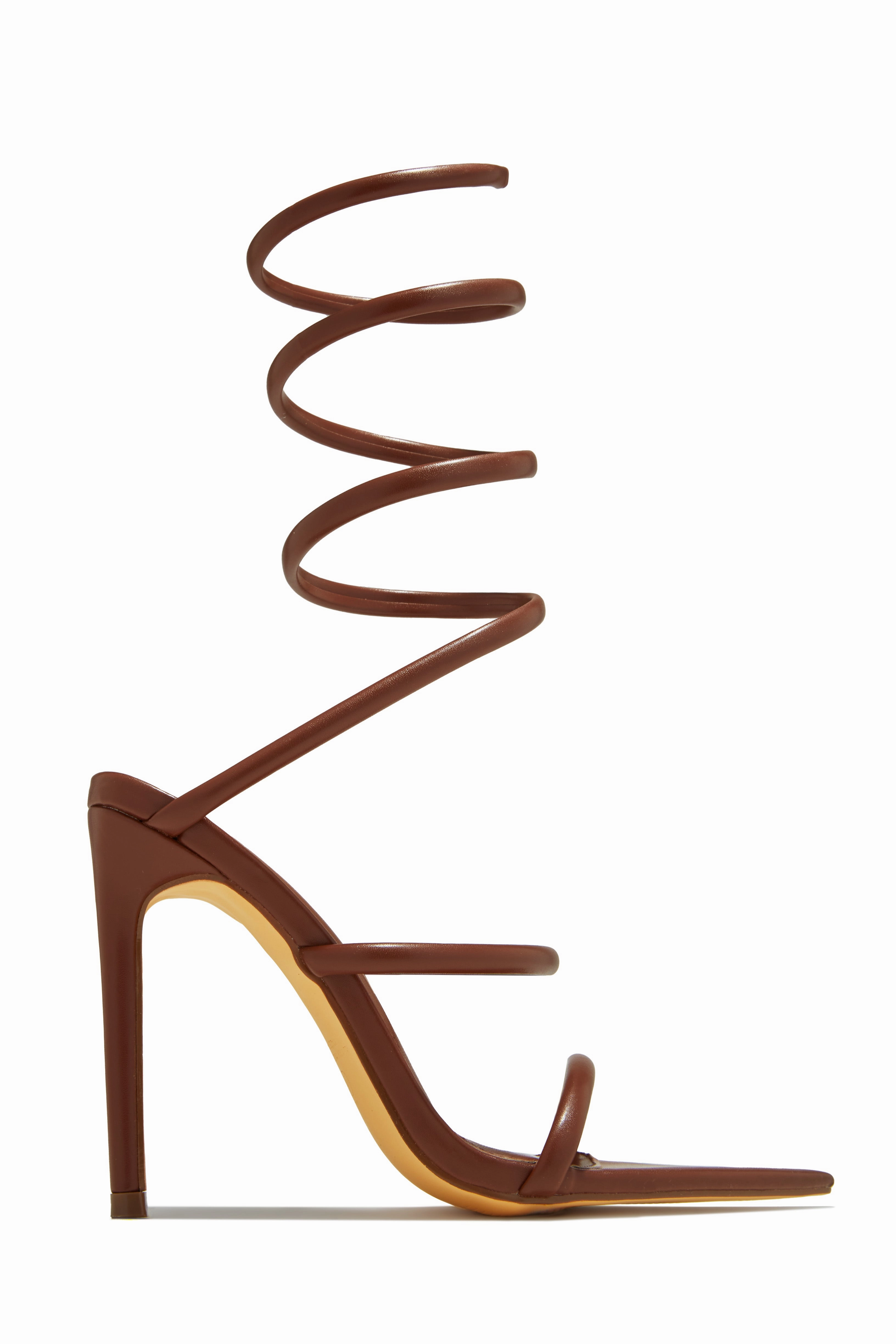 Nathalie Around The Ankle Coil High Heels - Black