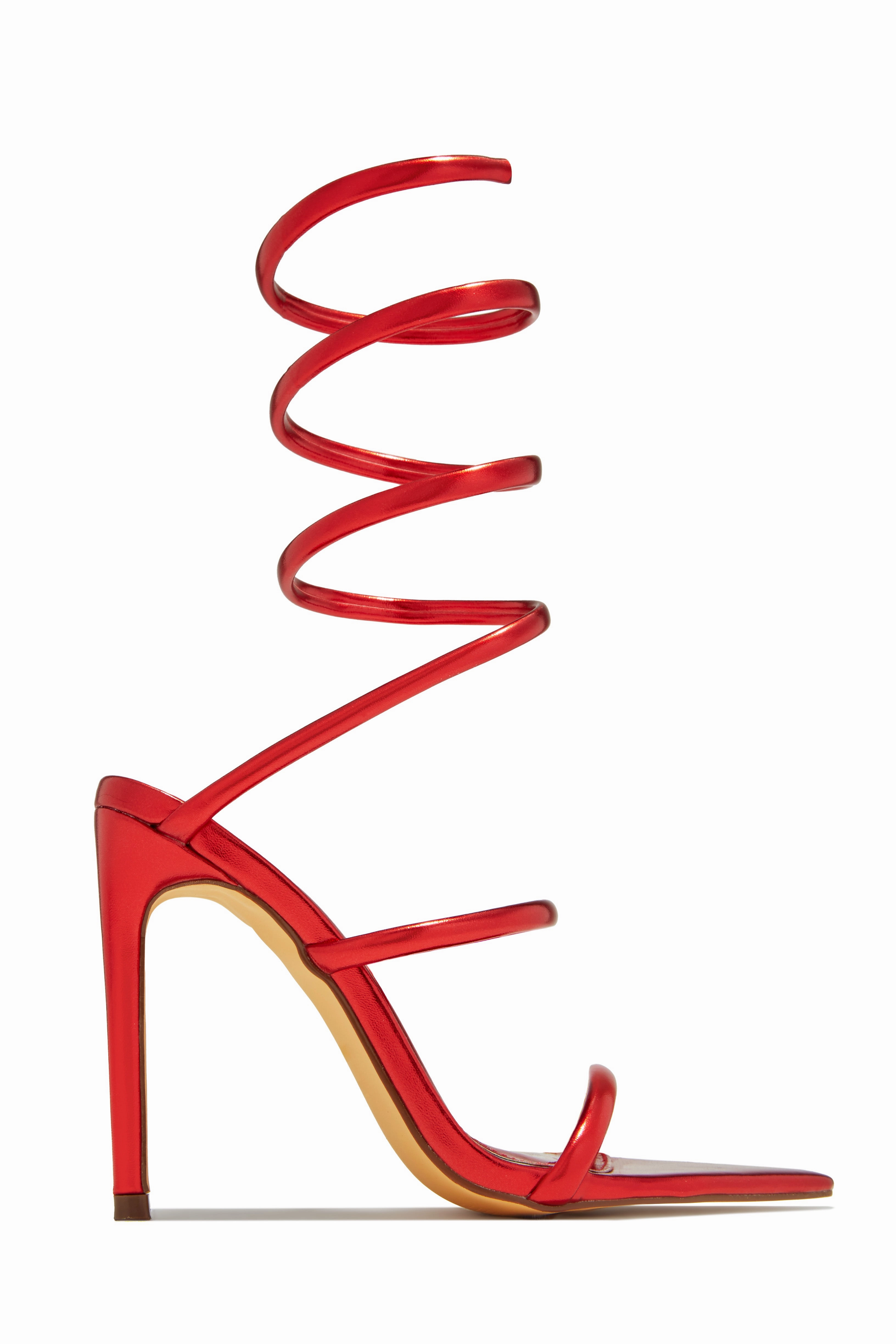 Nathalie Around The Ankle Coil High Heels - Black