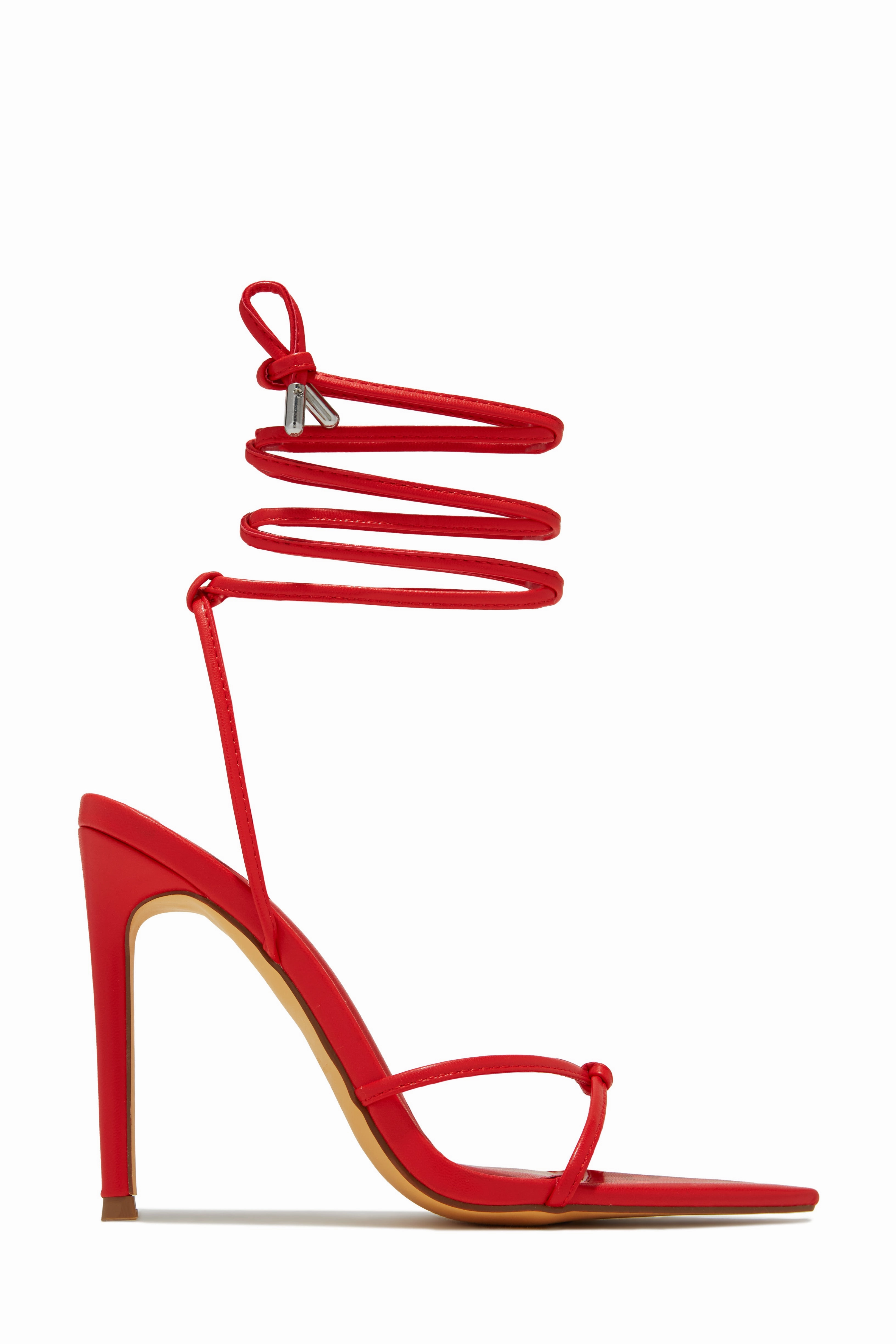 Nayeli Lace Up Single Sole Heels - Silver