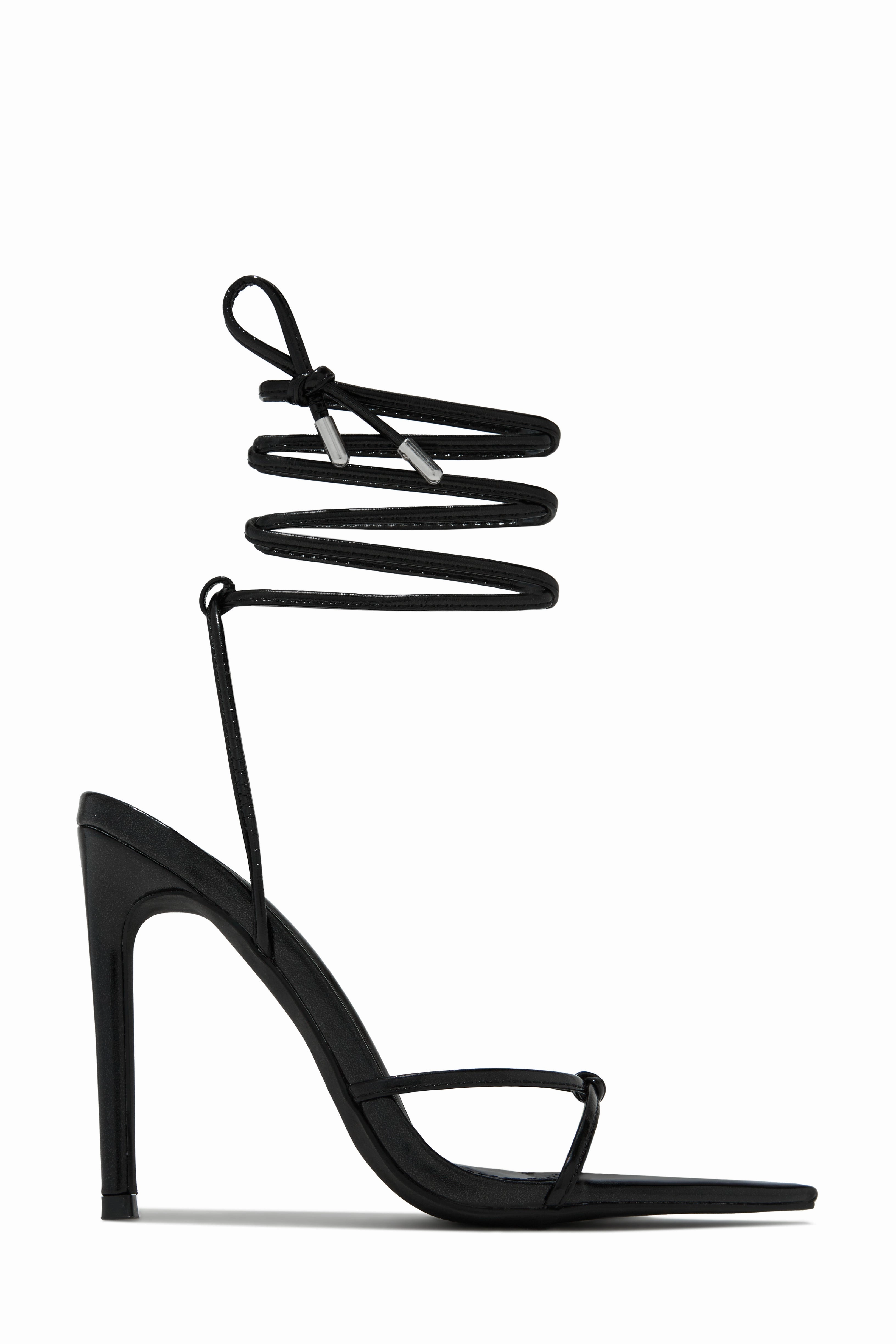 Nayeli Lace Up Single Sole Heels - Silver