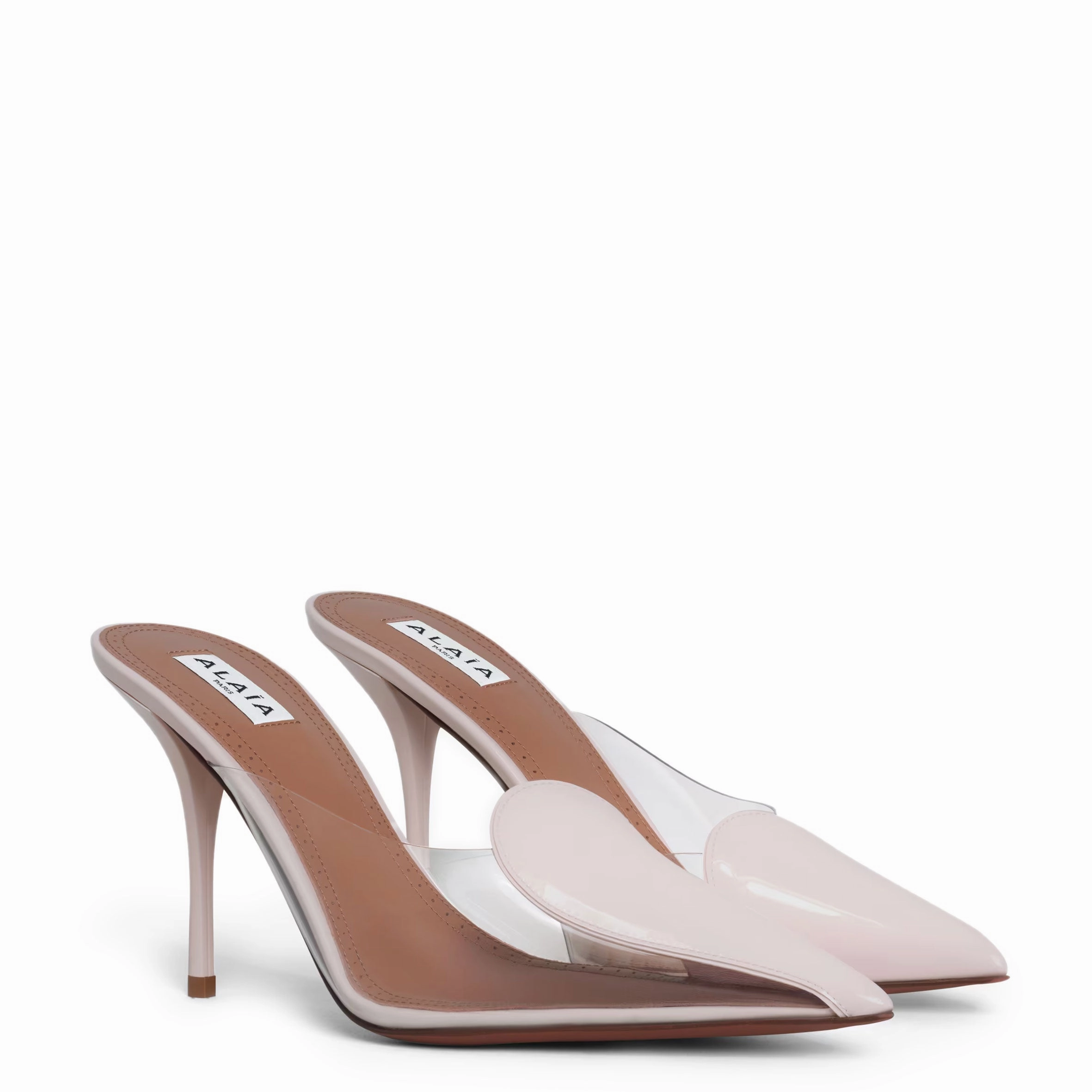 Obstract Heart 90 Mules, Rose Dragee