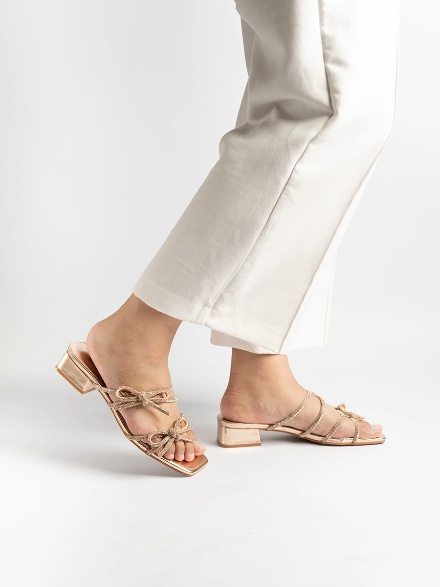 Phoenix Ribbon Glitter Sandals