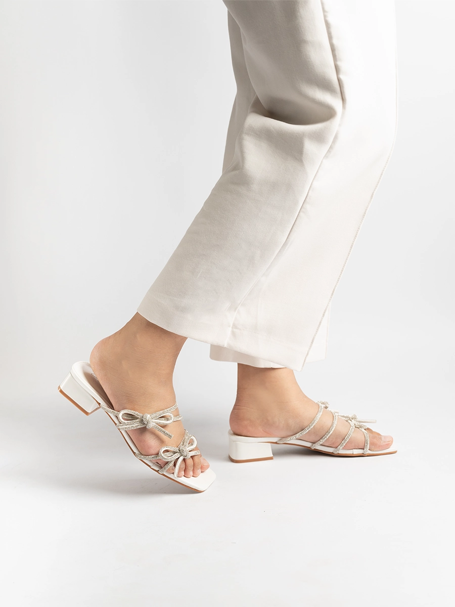 Phoenix Ribbon Glitter Sandals