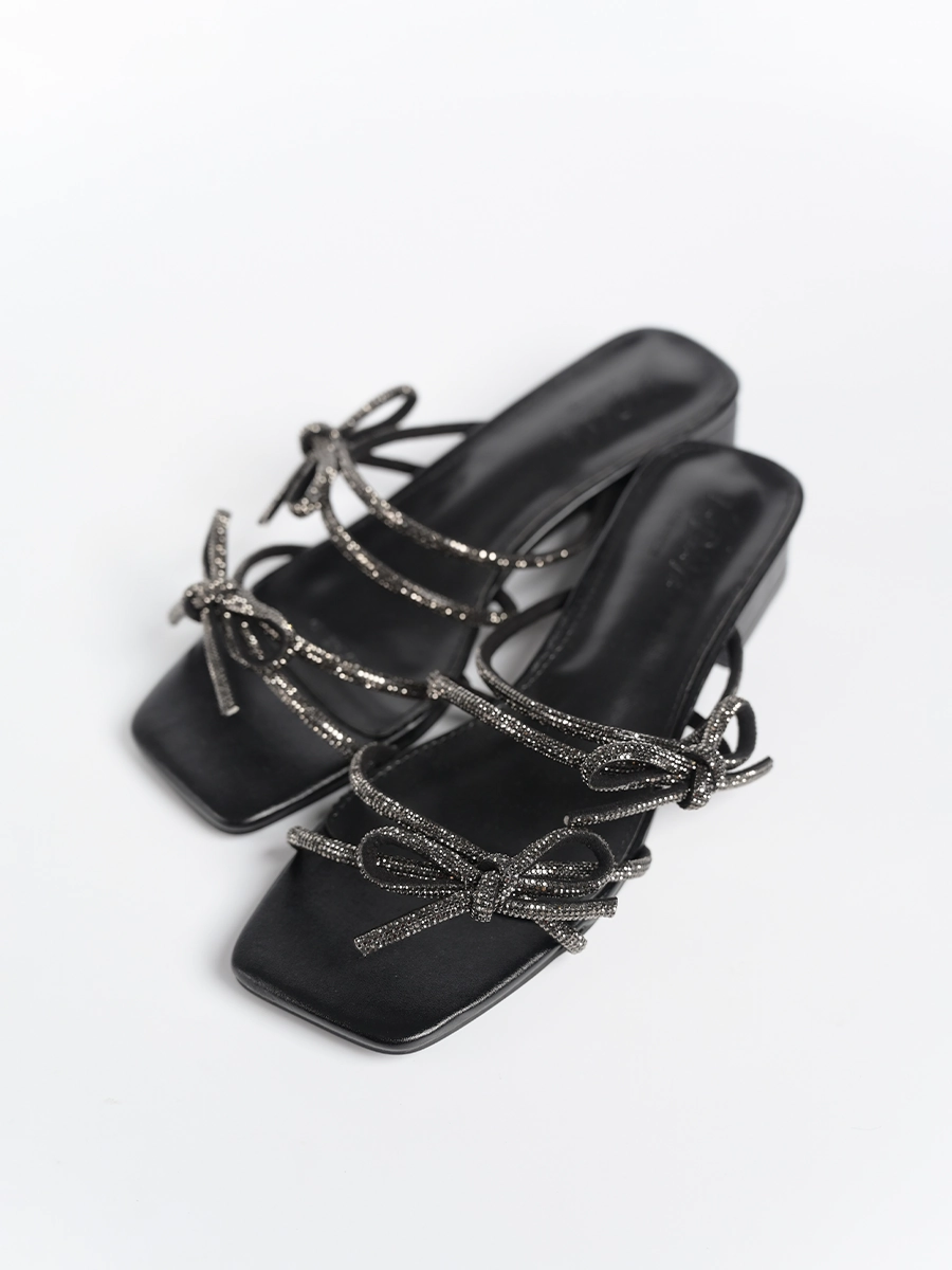 Phoenix Ribbon Glitter Sandals