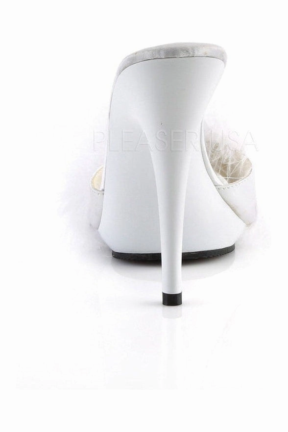 POISE-501F Slide | White Genuine Satin