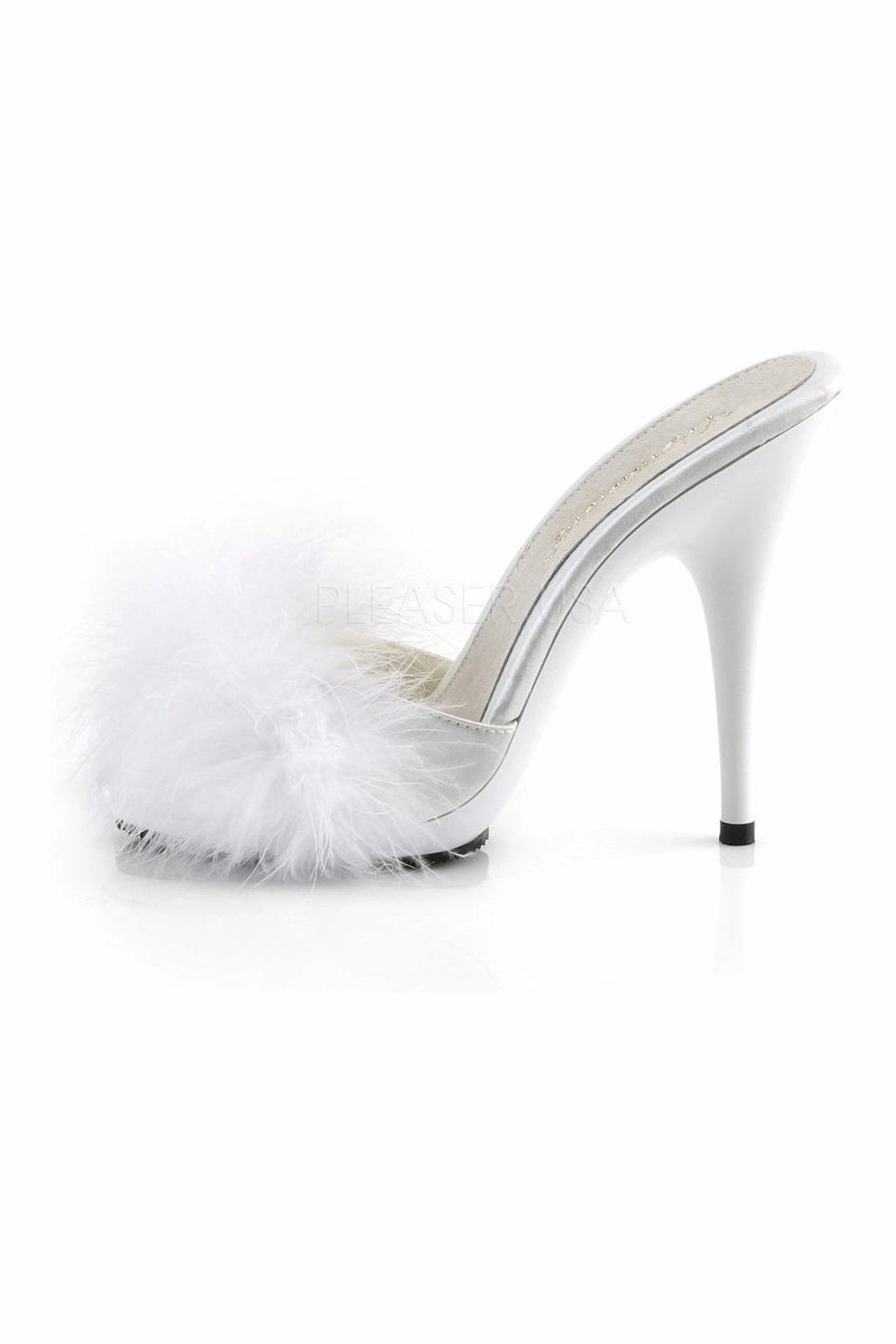 POISE-501F Slide | White Genuine Satin